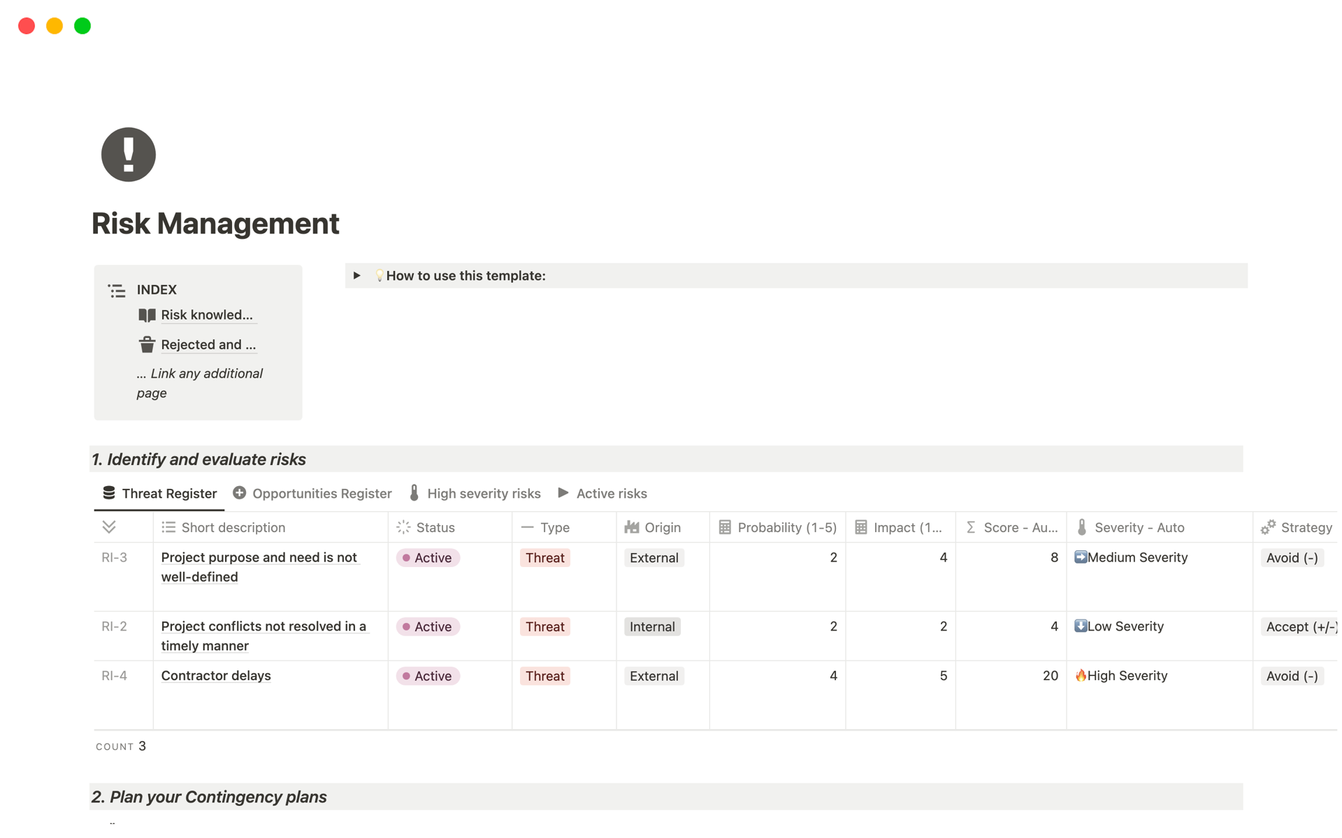 Captura de tela da coleção Top 10 SWOT Analysis Templates for Project Managers por Notion