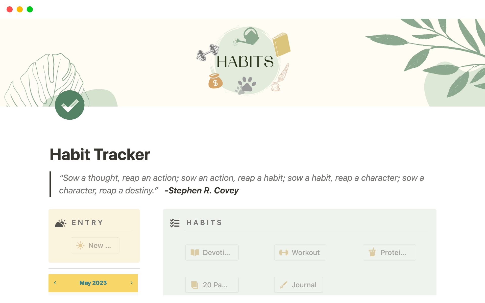 Captura de tela da coleção Top 8 Free Habit Tracking Templates in Notion por Notion
