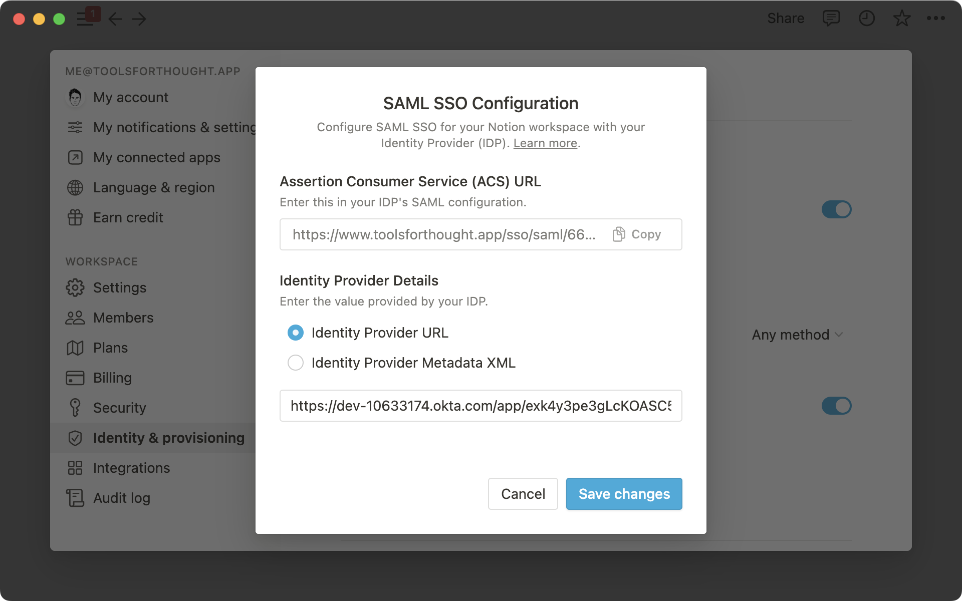 Configuração do SAML SSO