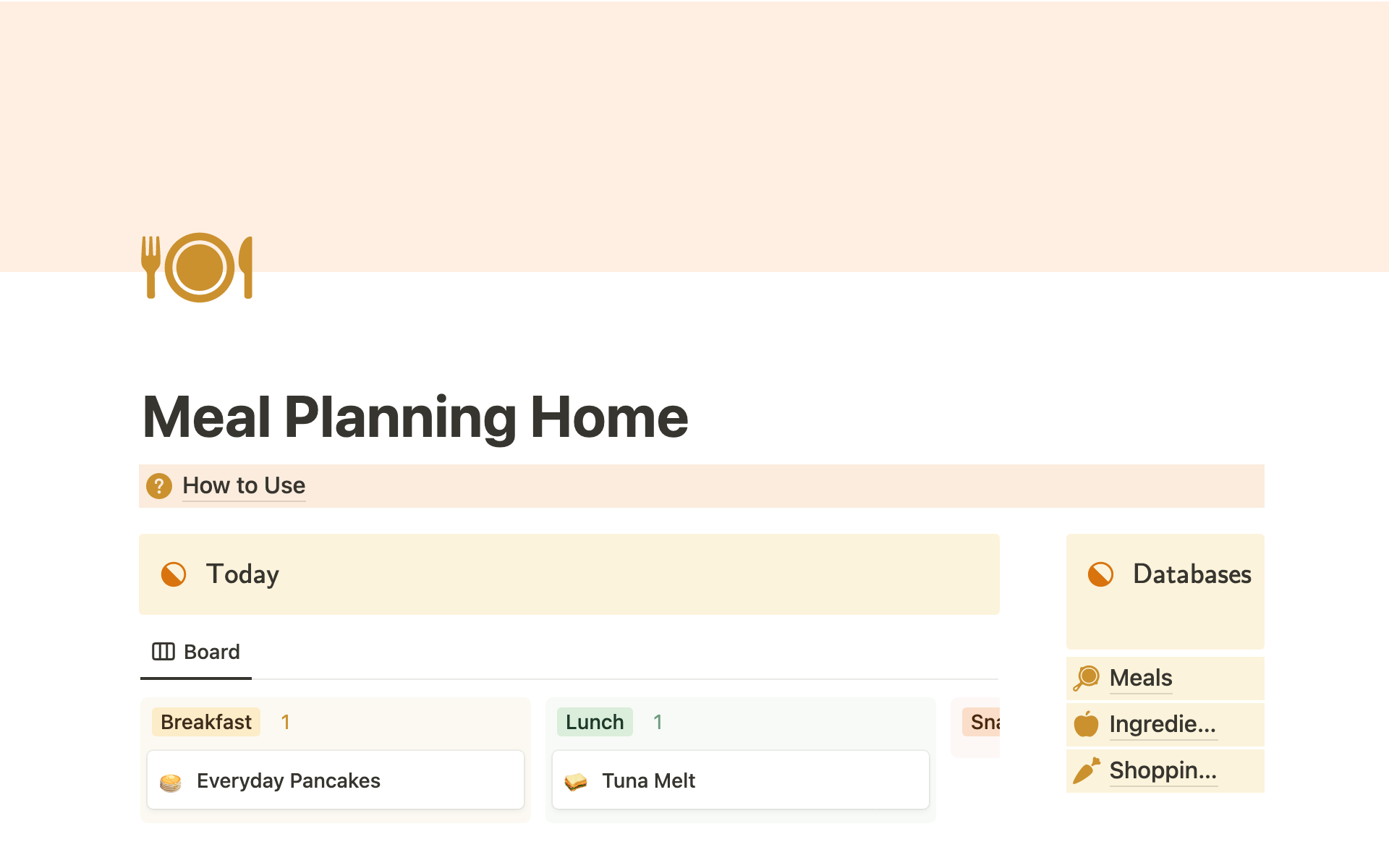 A space to plan your meals for the week, track your grocery list, and get inspired based on what's already in your kitchen!