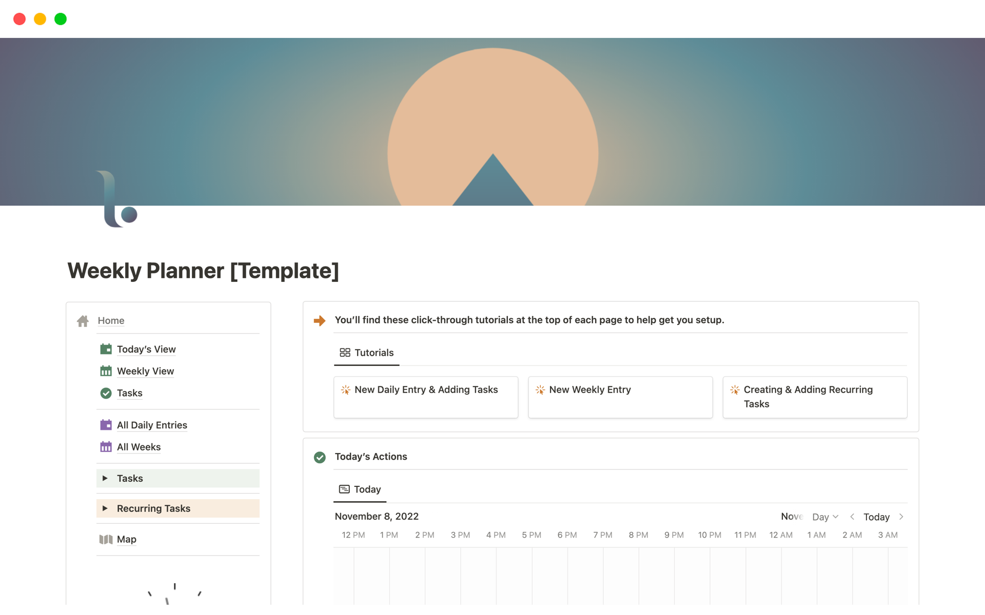A simple, powerful and elegant template system to help plan your days and weeks in Notion.