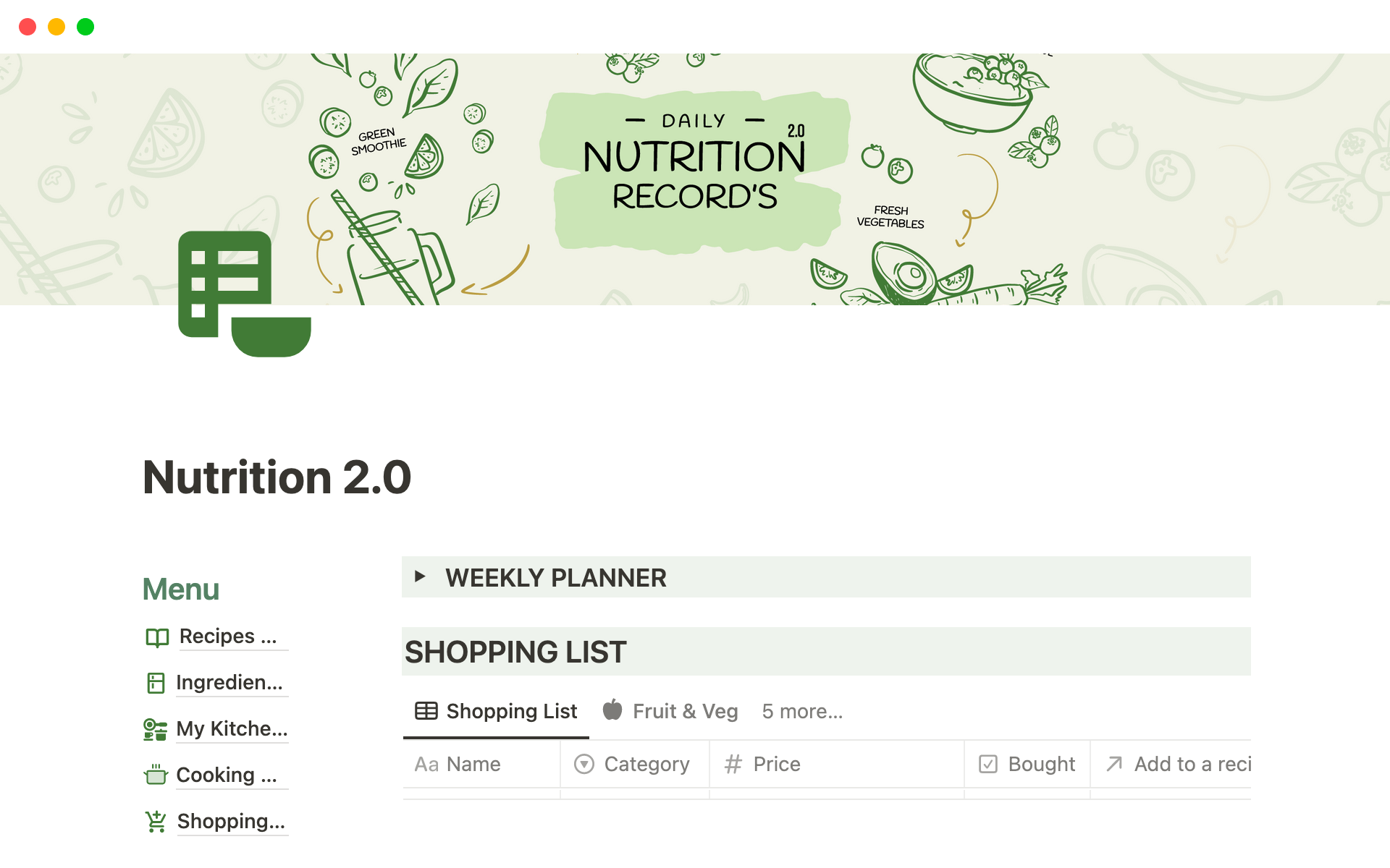For those seeking the pinnacle of meal planning, Nutrition 2.0 presents an all-encompassing package.