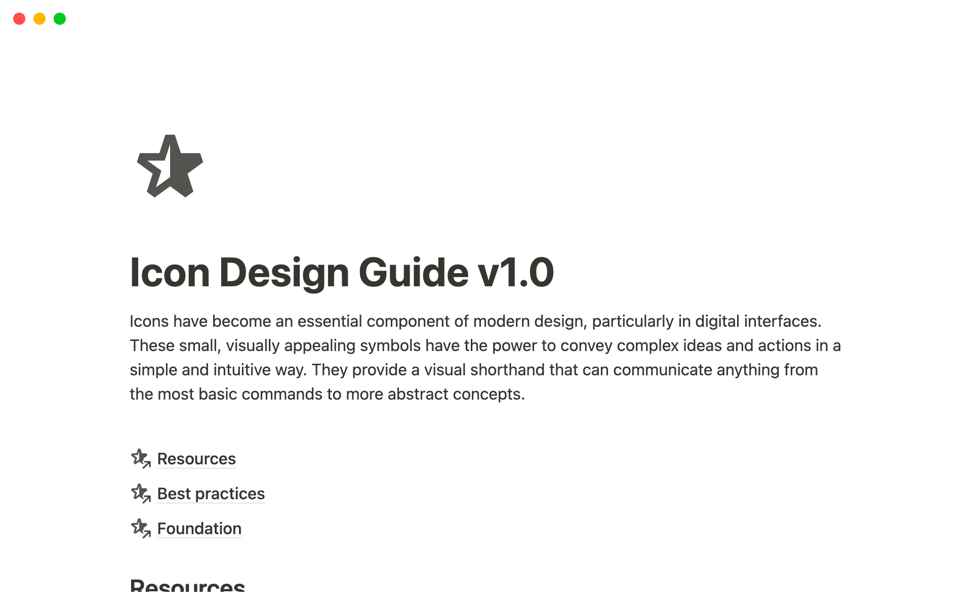 Eine Vorlagenvorschau für Icon Design Guide