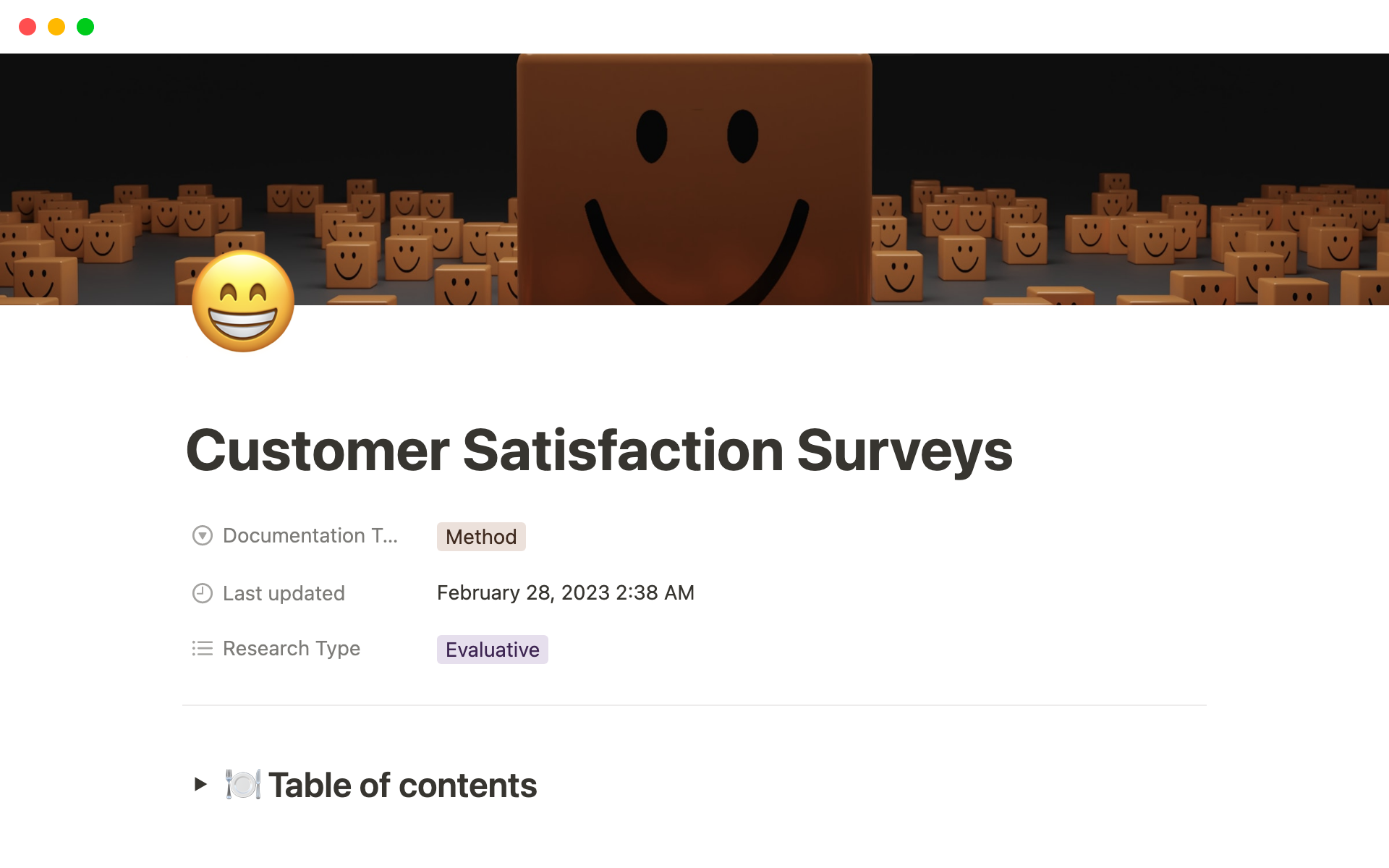 Aperçu du modèle de Customer Satisfaction Surveys