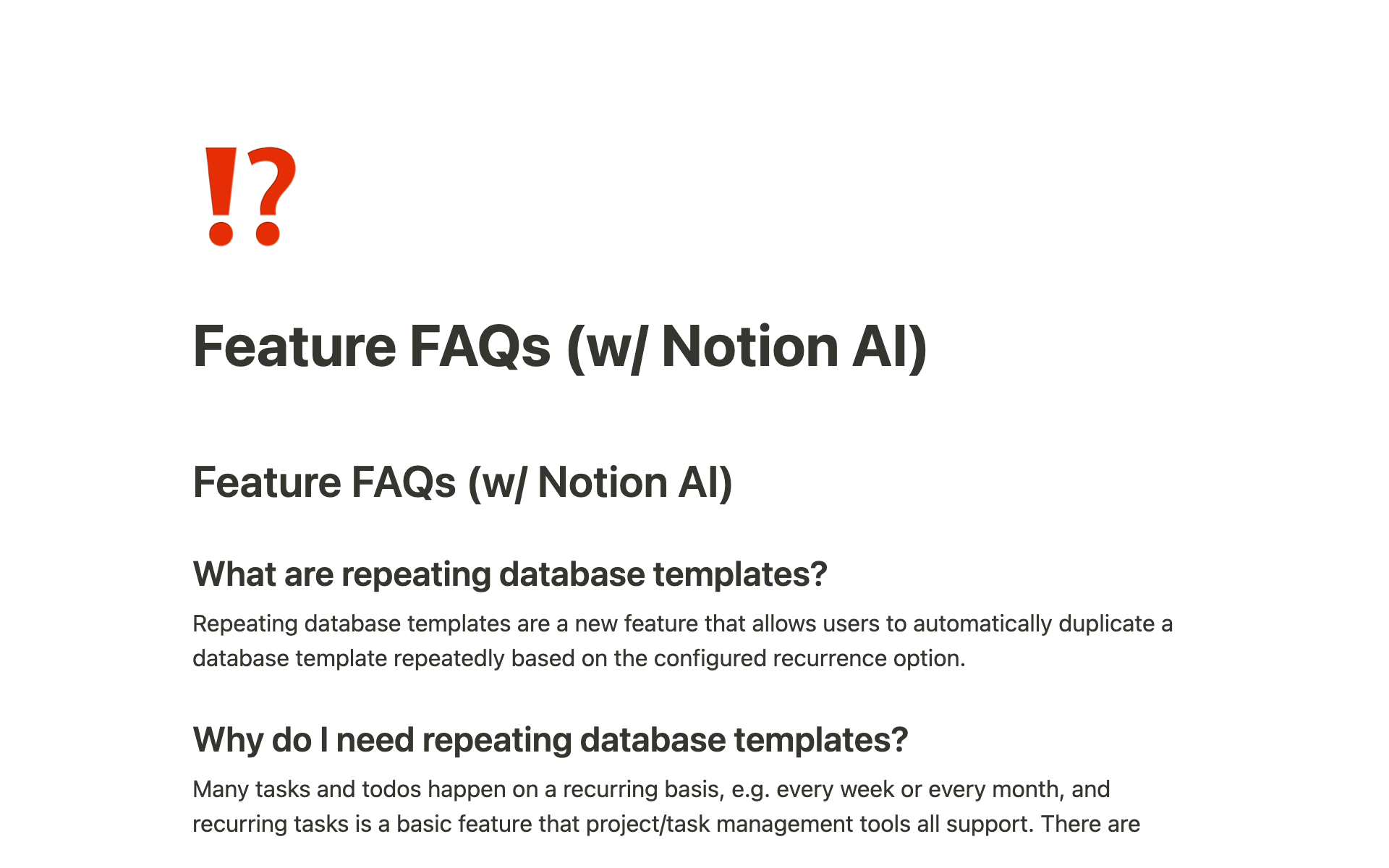 When you launch a new feature, your customers are going to have a lot of questions. Let Notion AI brainstorm ideas for you.