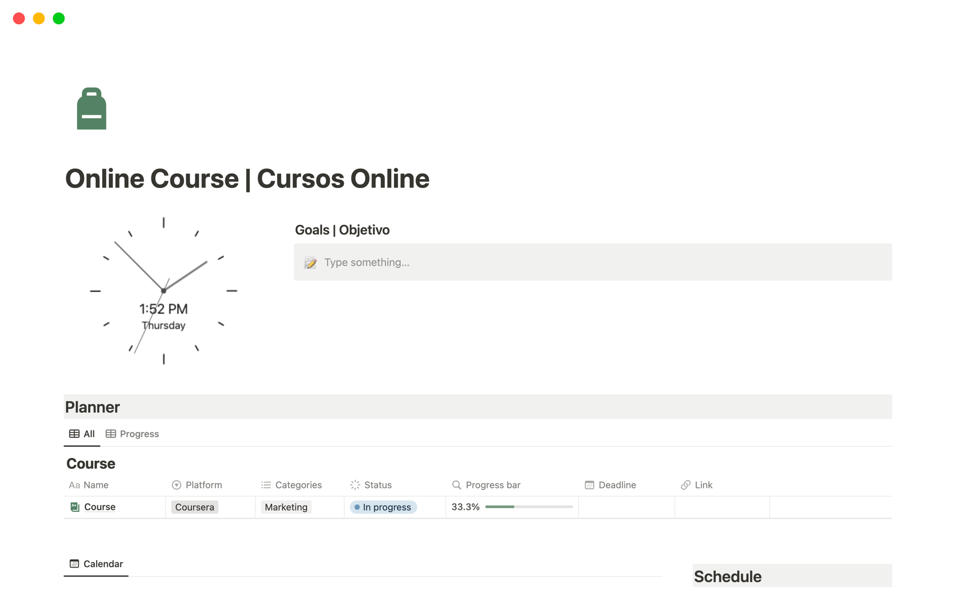 Eine Vorlagenvorschau für Online Course | Cursos Online