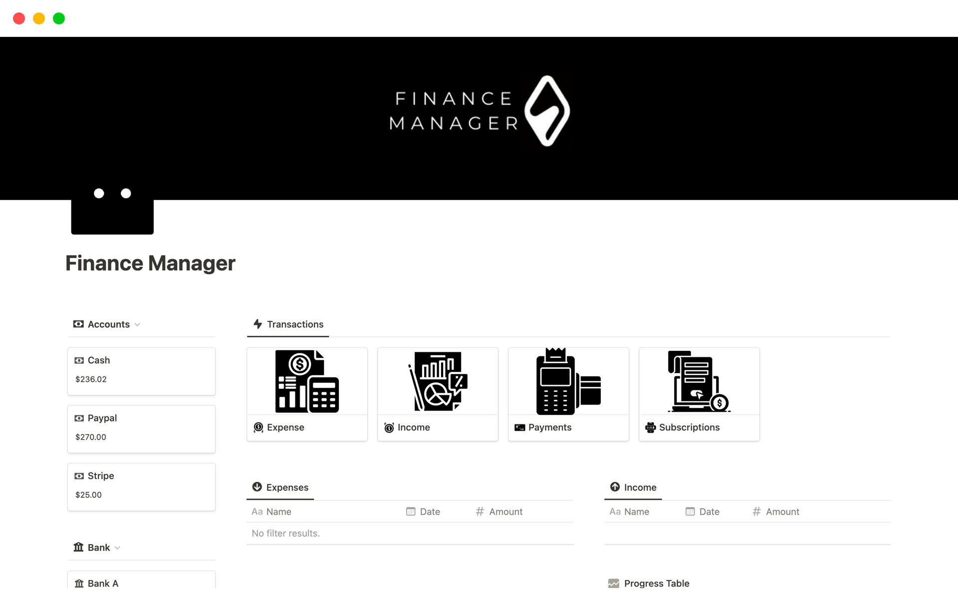 Master your finances with our template in Notion. 