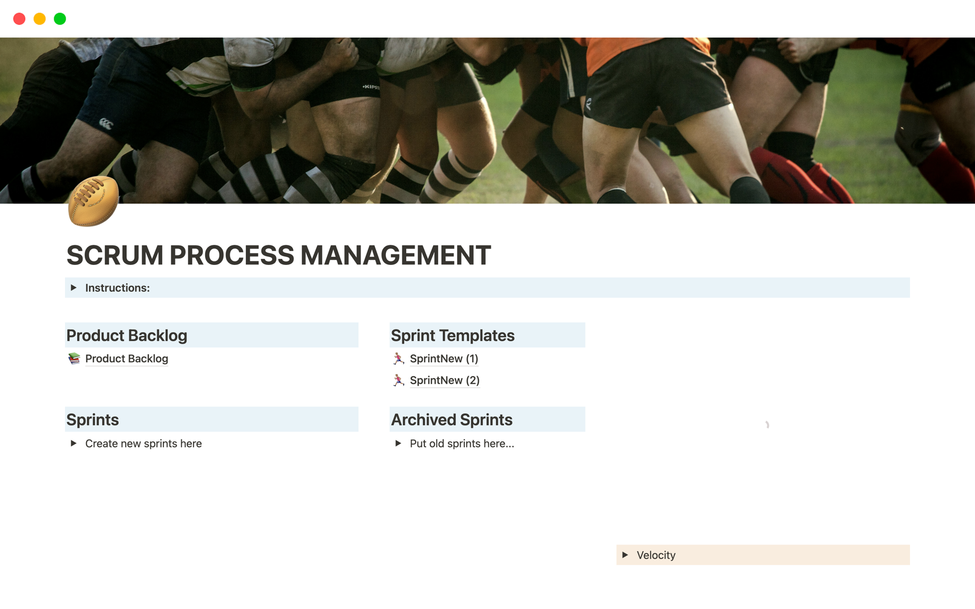 Everything you need to manage a project using Scrum Process: product/sprint backlogs, scrum board, sprint review/retro...