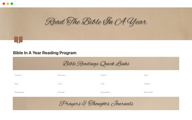 Bible In A Year Reading Program