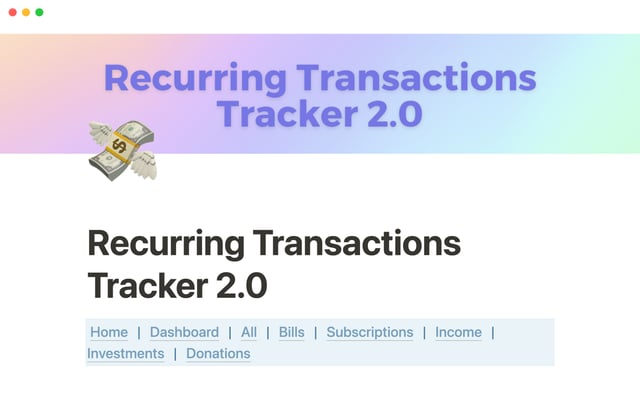 Recurring Transactions Tracker 2.0