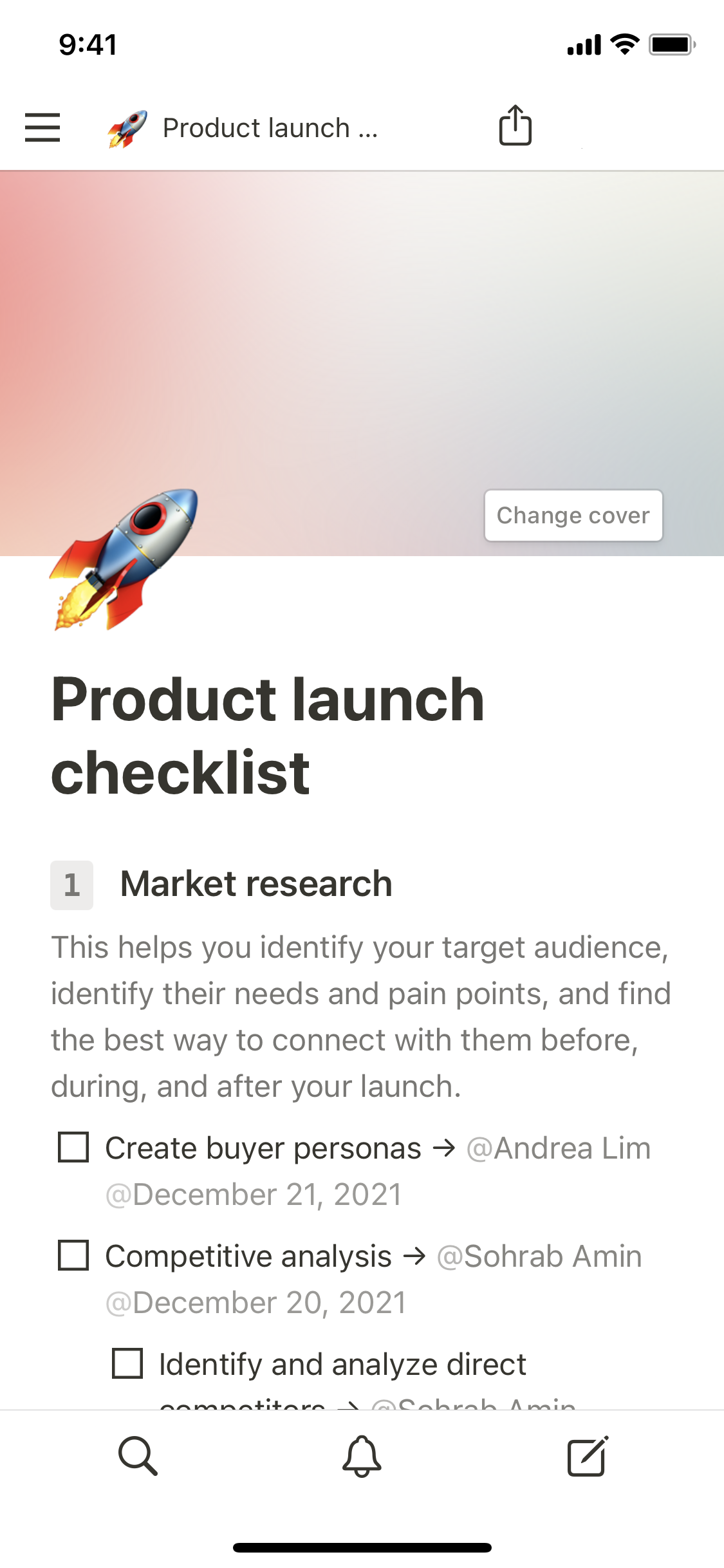 Notion Template Gallery – Product Launch Checklist