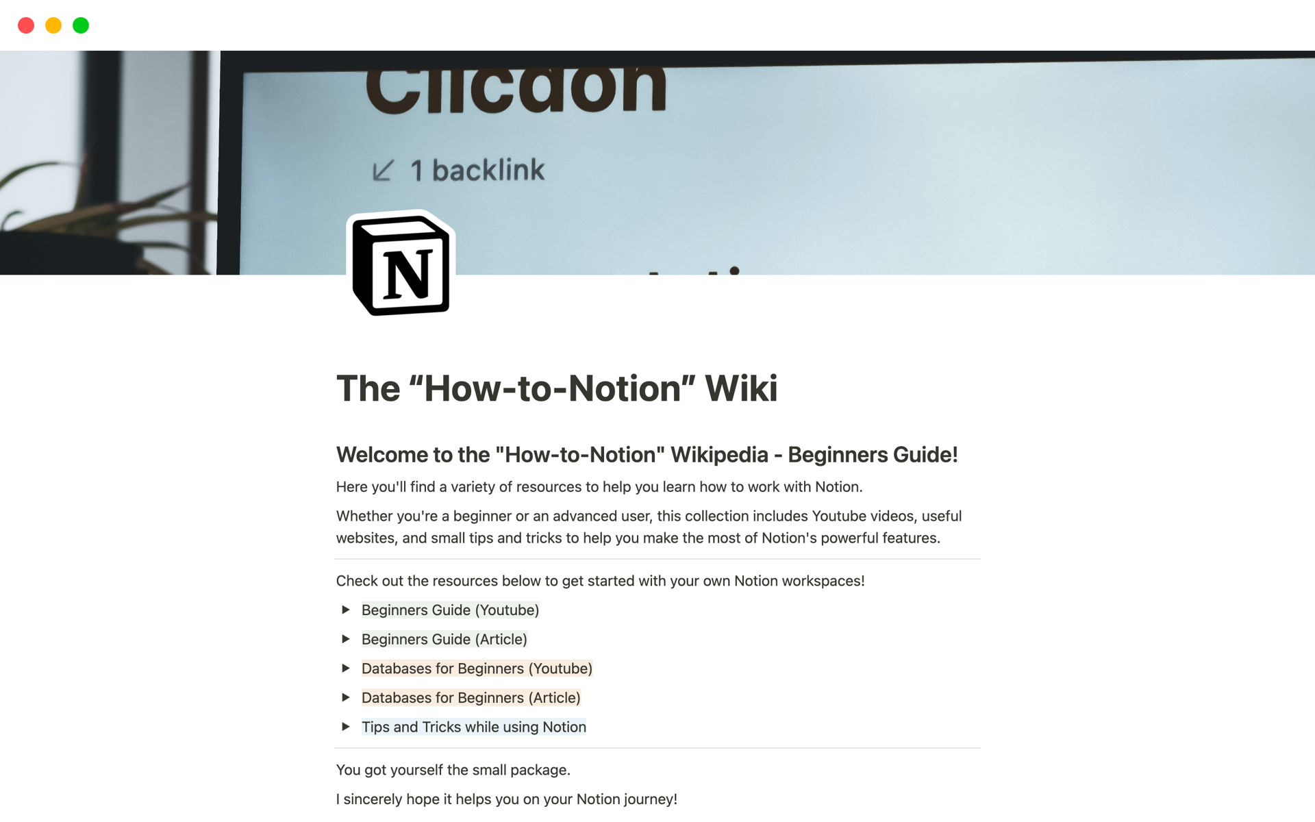 The “how To Notion” Wiki Notion Template
