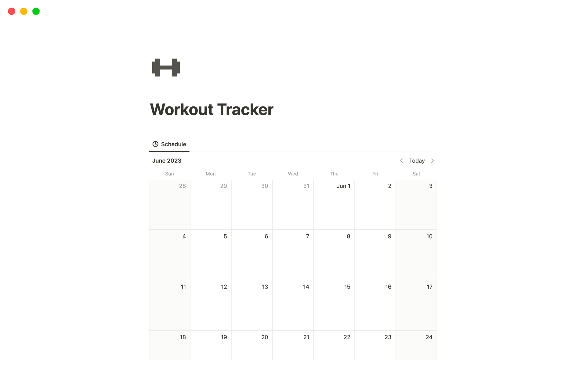 Printable Workout Tracker Calendar