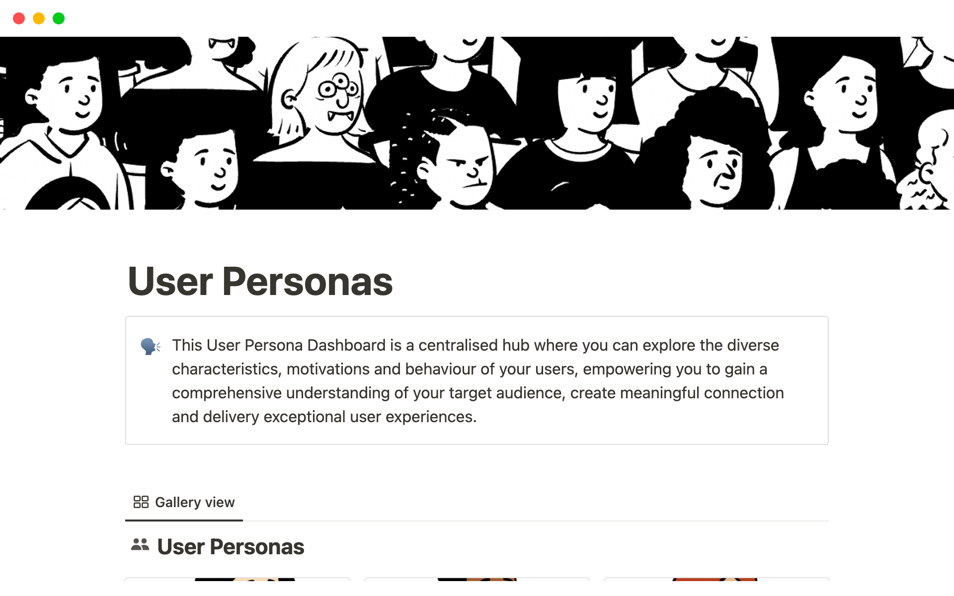 User Persona Dashboard & Profile Template | Notion Template