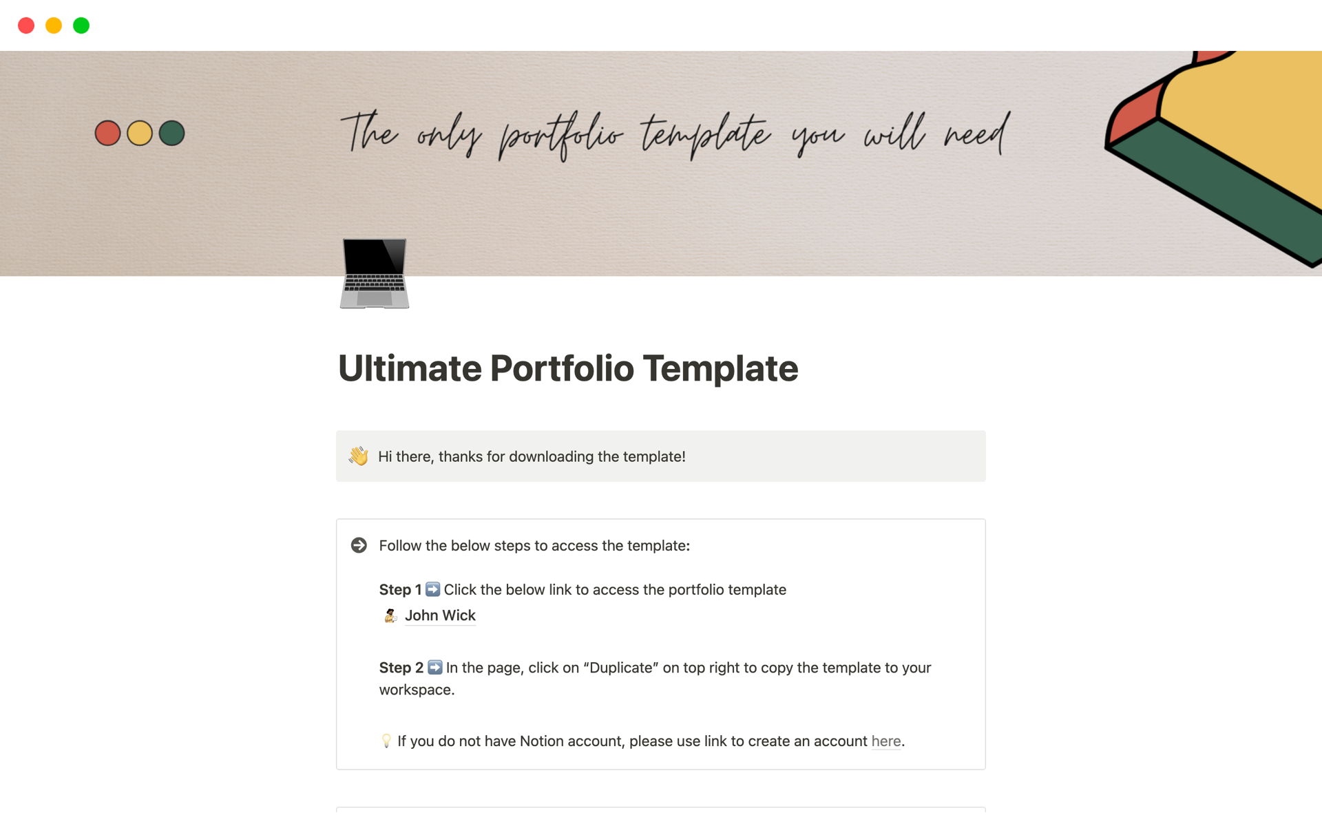 Ultimate Portfolio Template | Notion Template