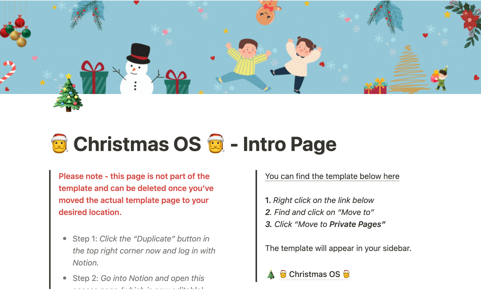 ChristmasOS Notion Template