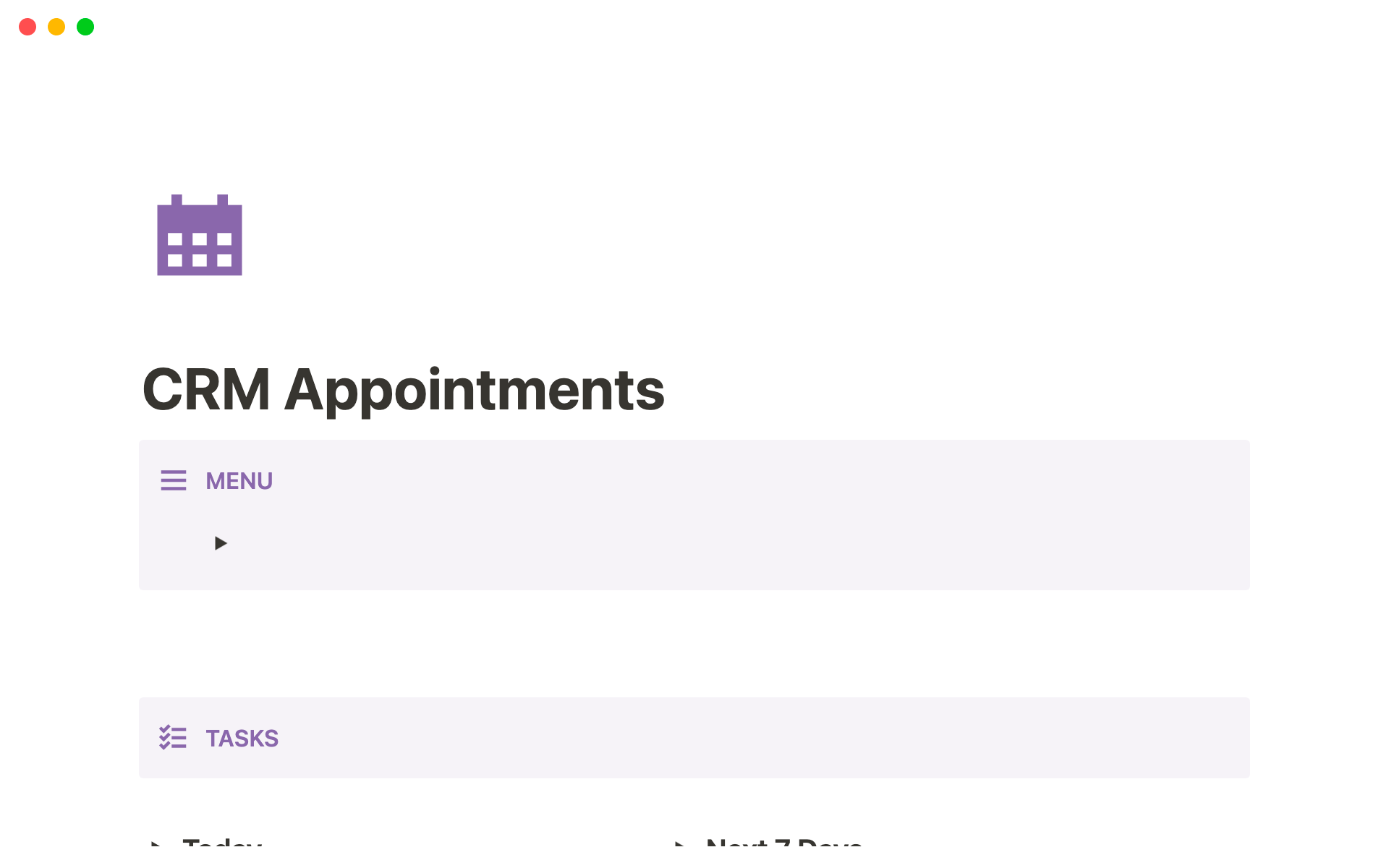 CRM Appointments | Notion Template