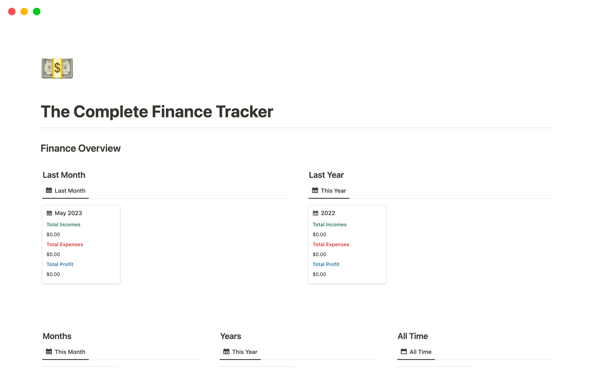 The Complete Finance Tracker Notion Template