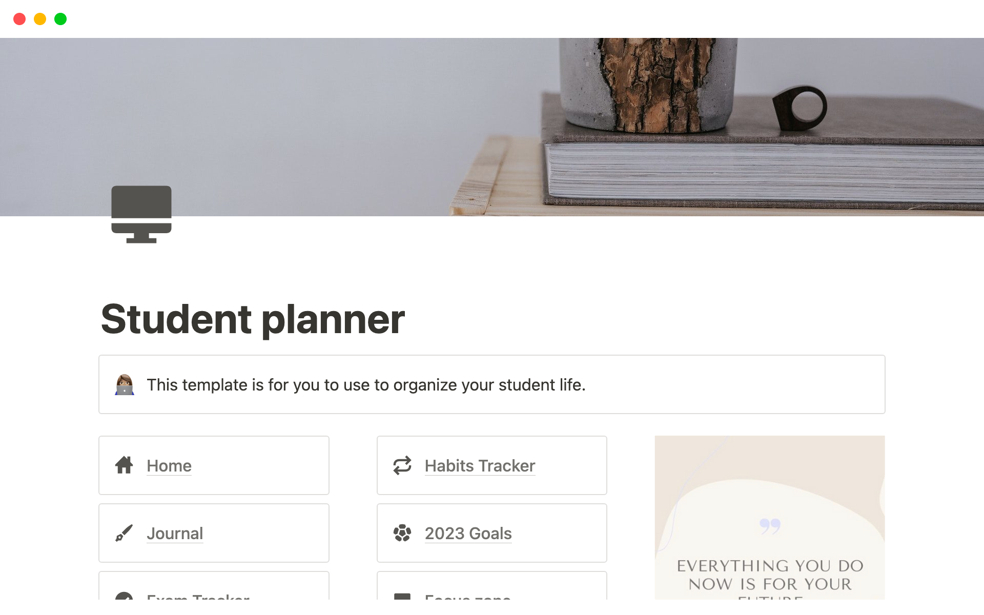 Study organisation template Notion Template