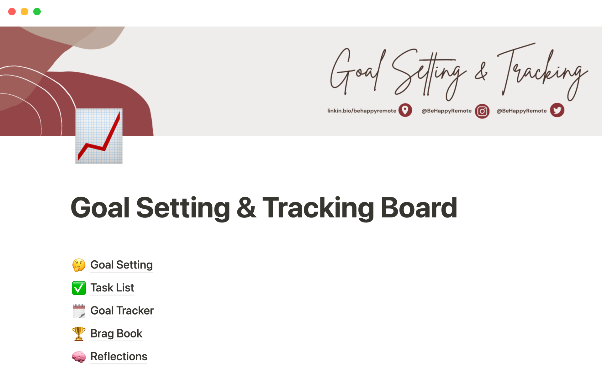 Goal setting & tracking Notion Template