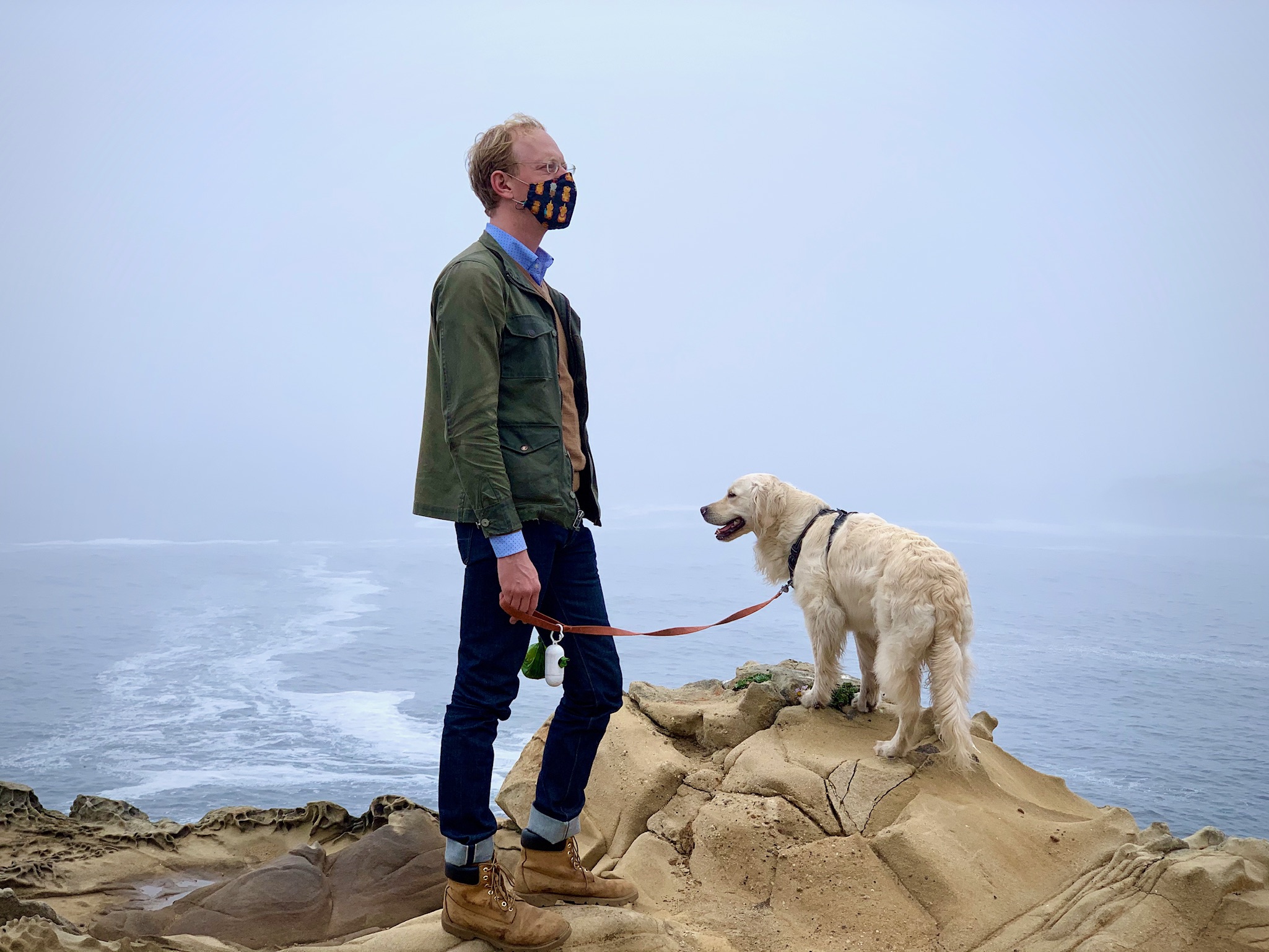 Andy and his dog Shabu on a walk. Image from Andy Matuschak.