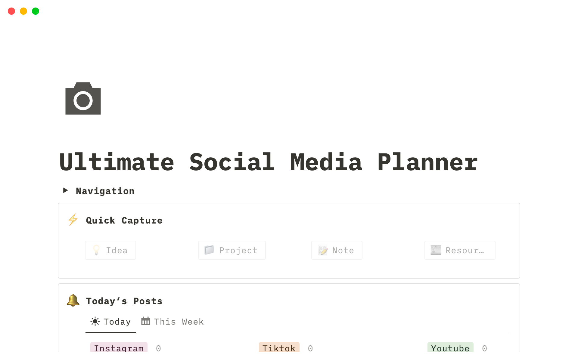 The Ultimate Social Media Planner Notion Template