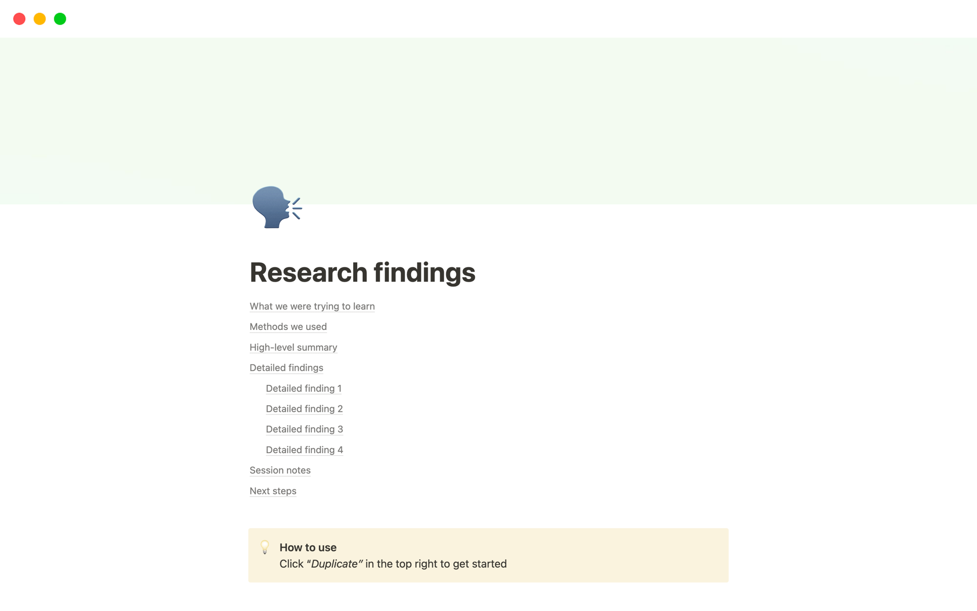 user research notion template