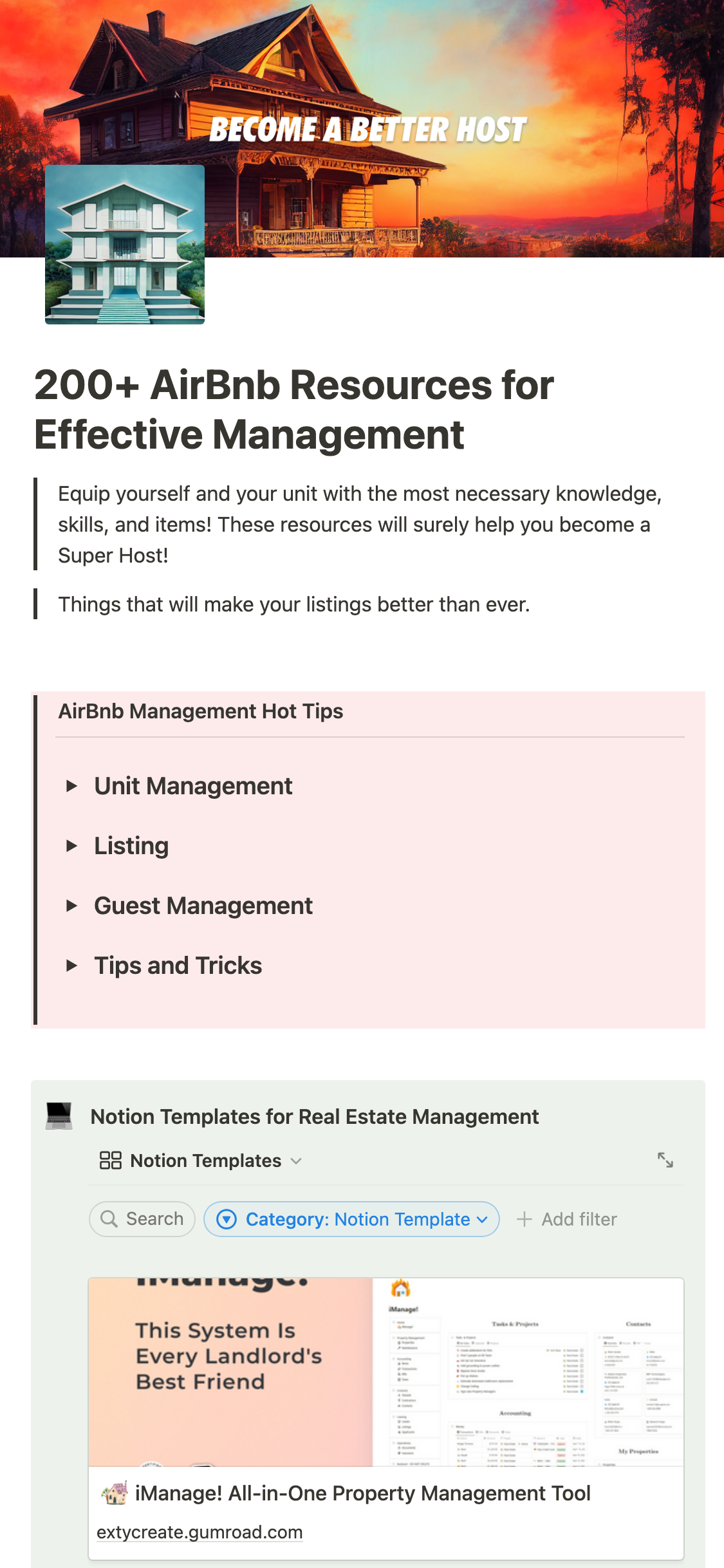Notion Template Gallery – 200+ Useful AirBnb Resources