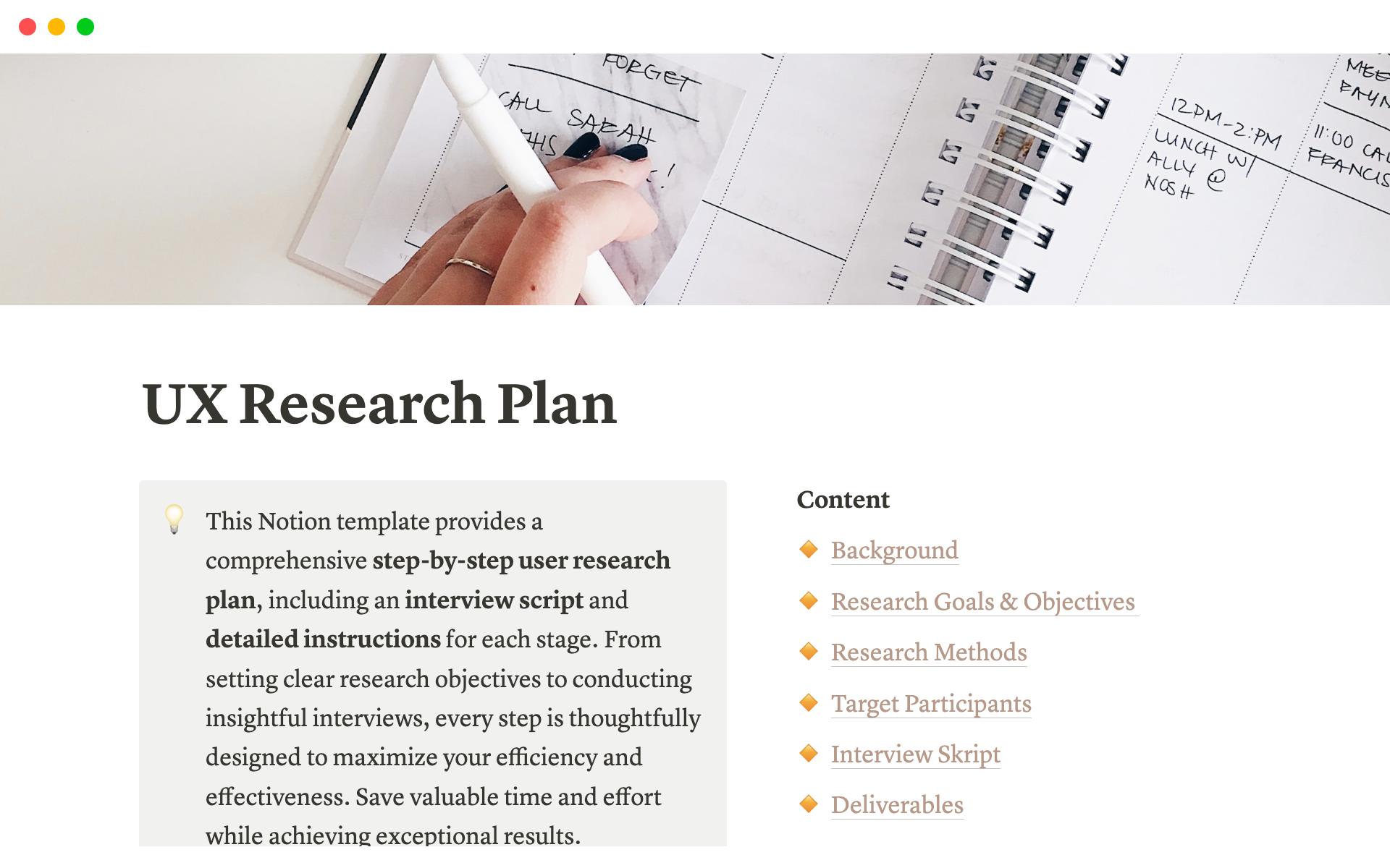 how to create a ux research plan