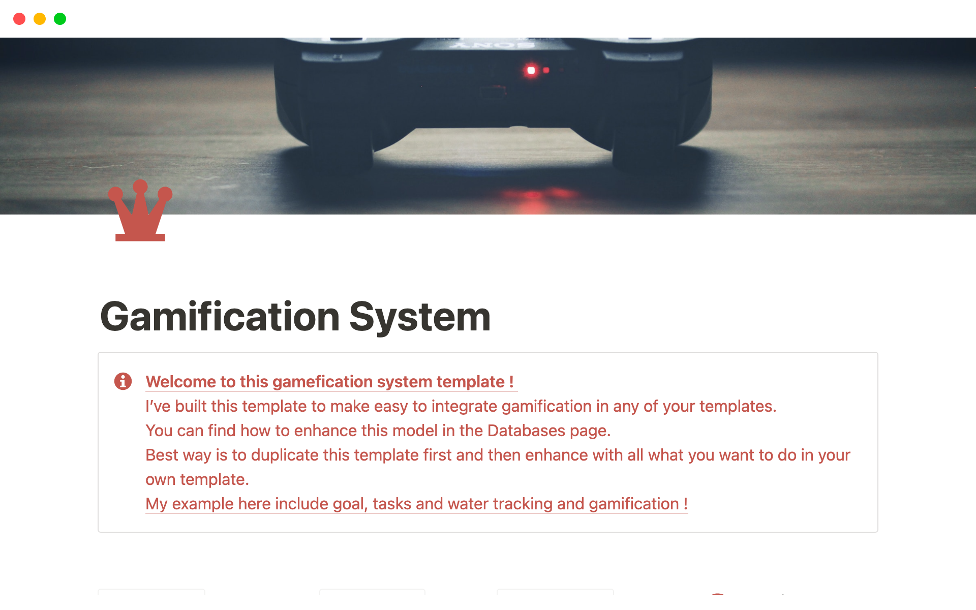 Gamification System | Notion Template