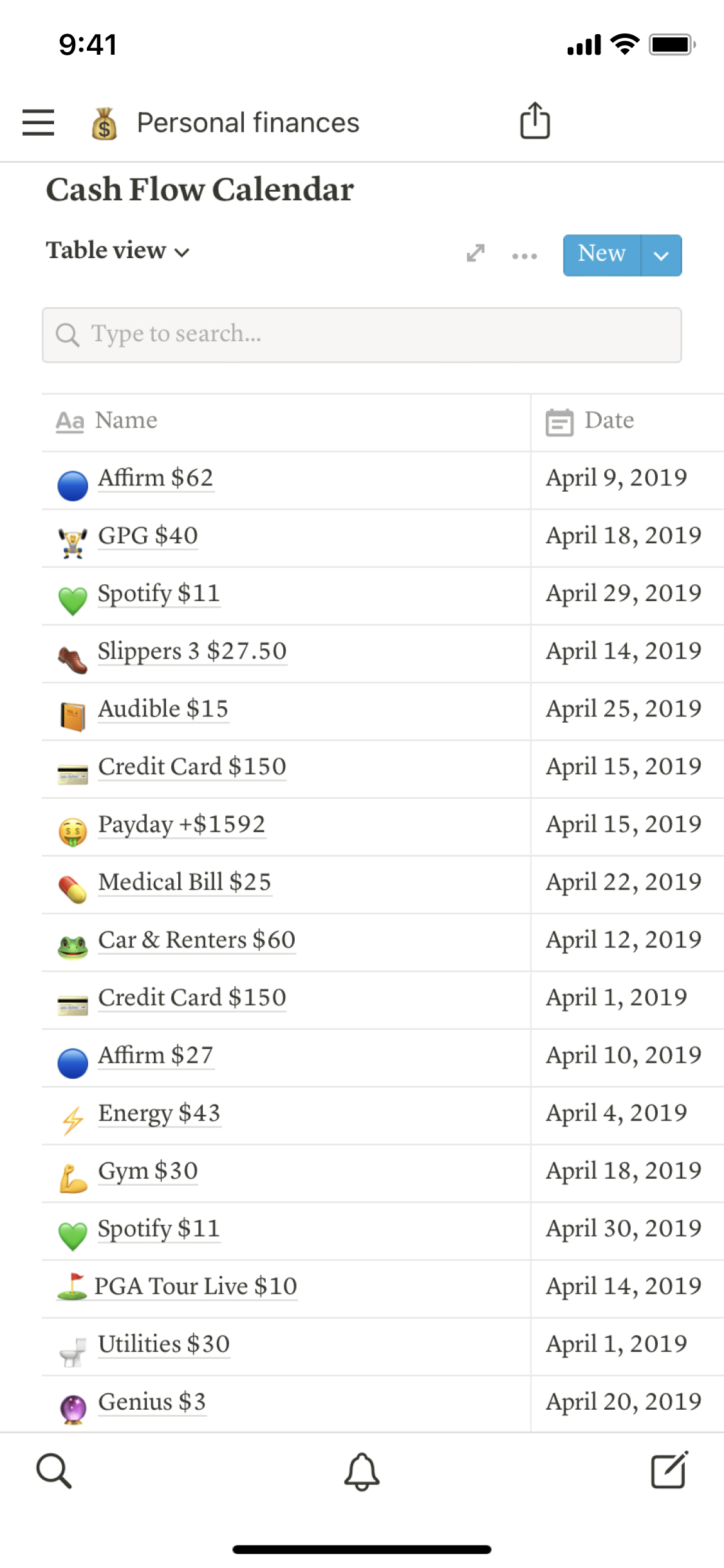 Notion Template Gallery Personal finances