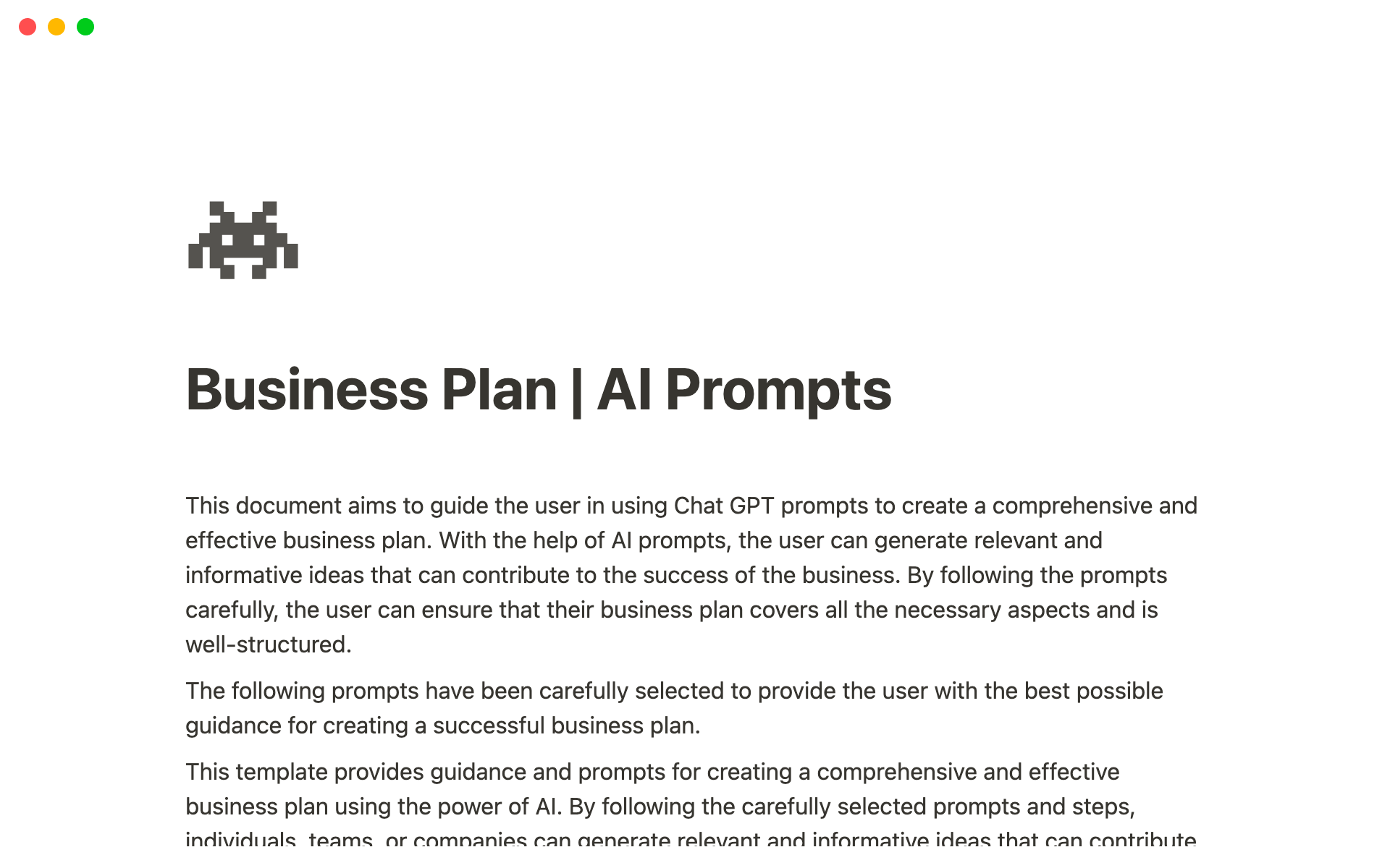 business plan ai free