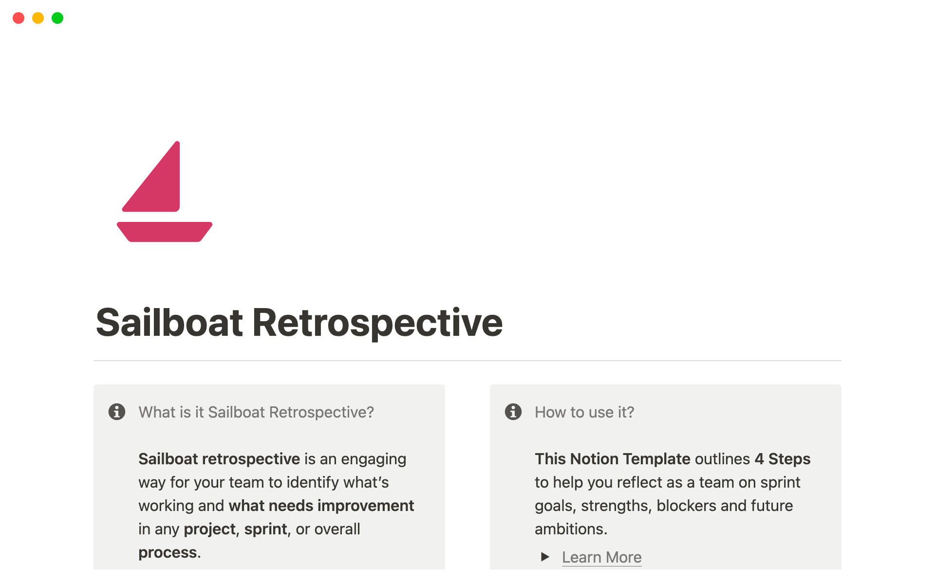 sailboat retrospective app