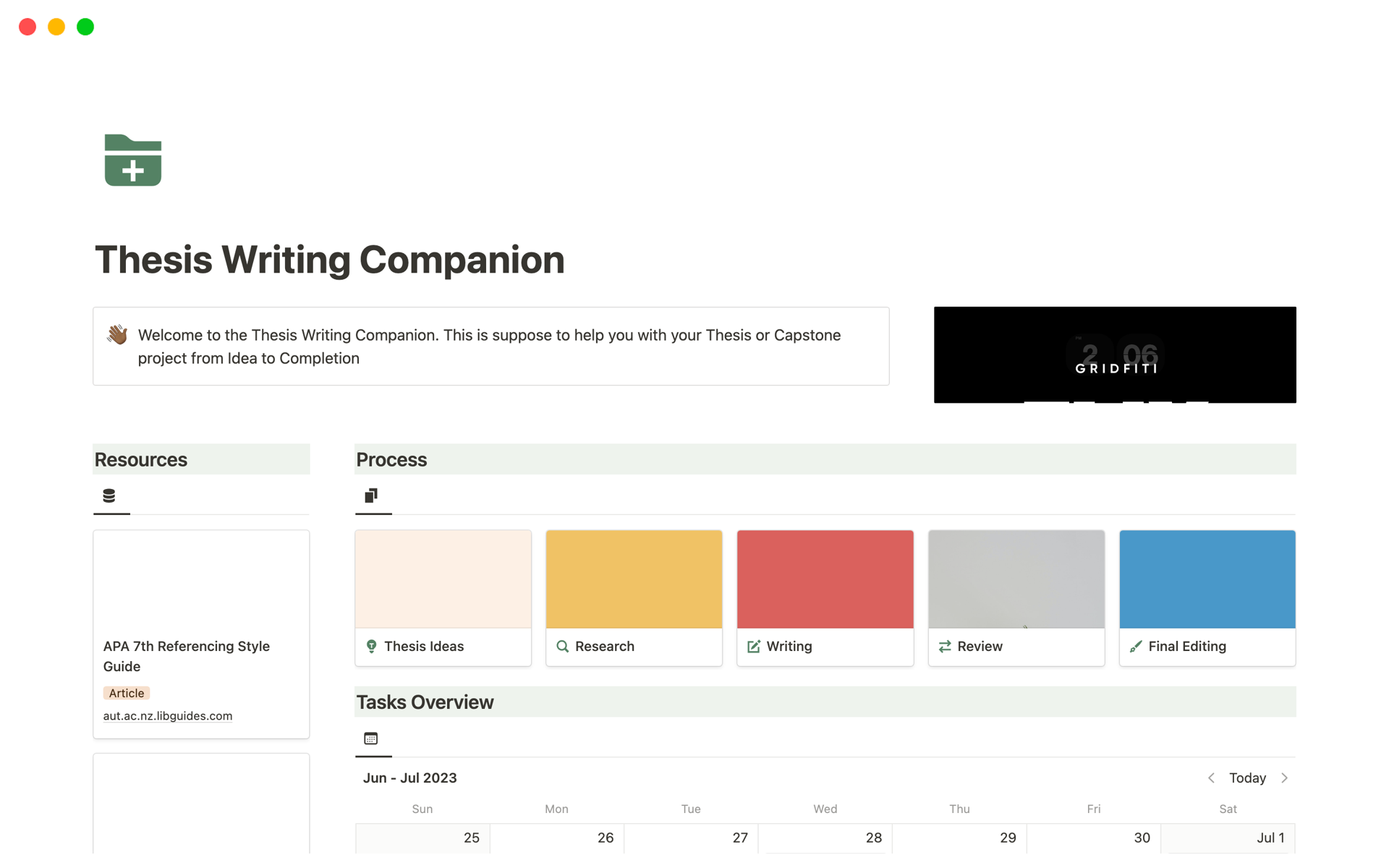 thesis template notion