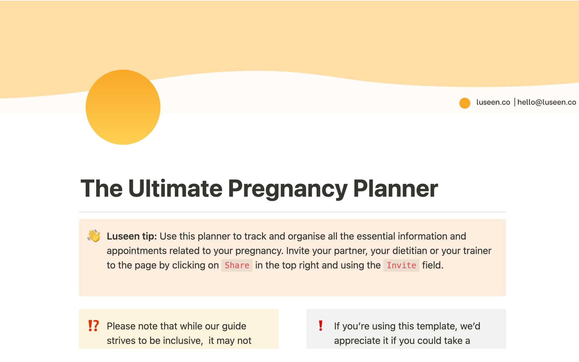 The Ultimate Pregnancy Planner Notion Template