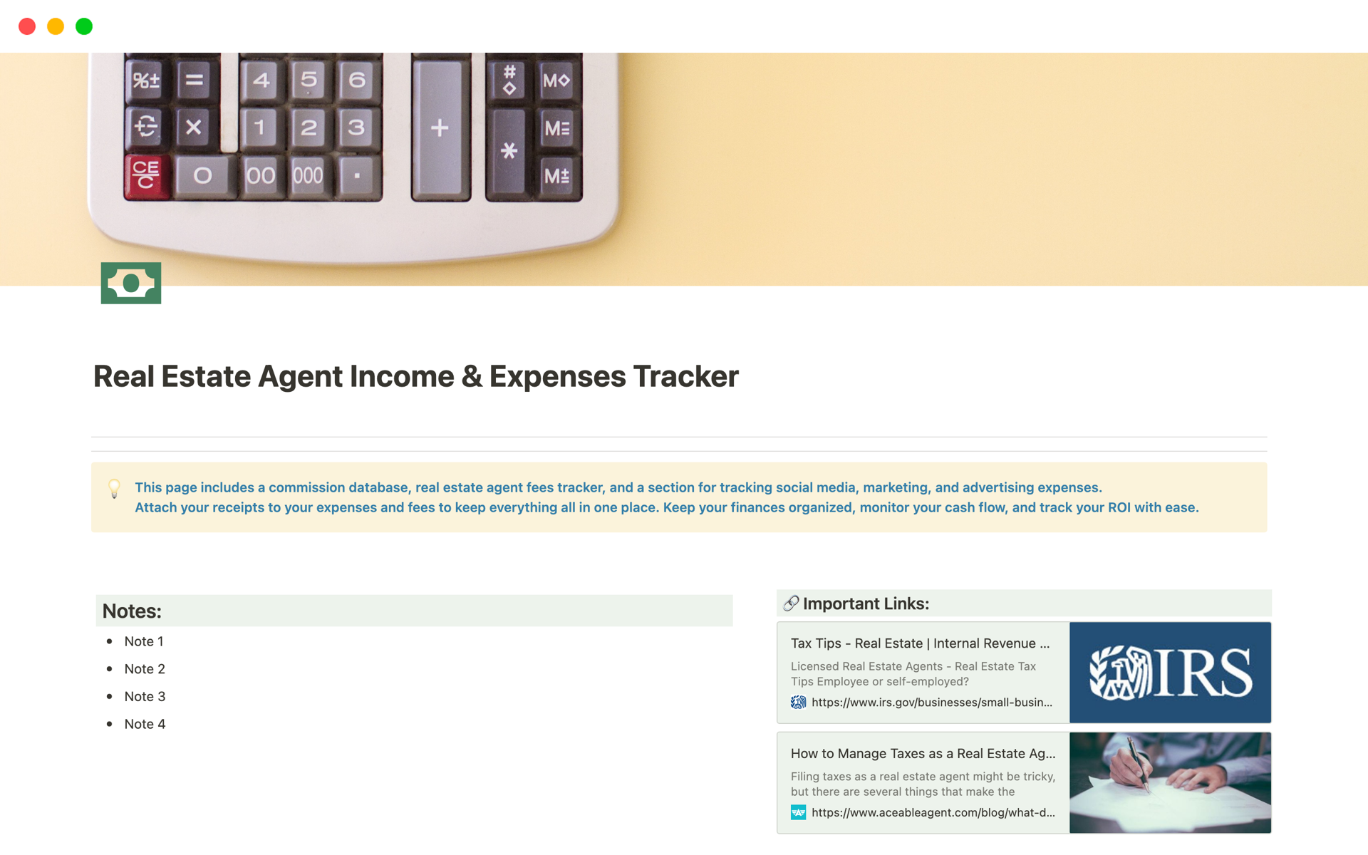 real-estate-agent-income-expenses-tracker-notion-template