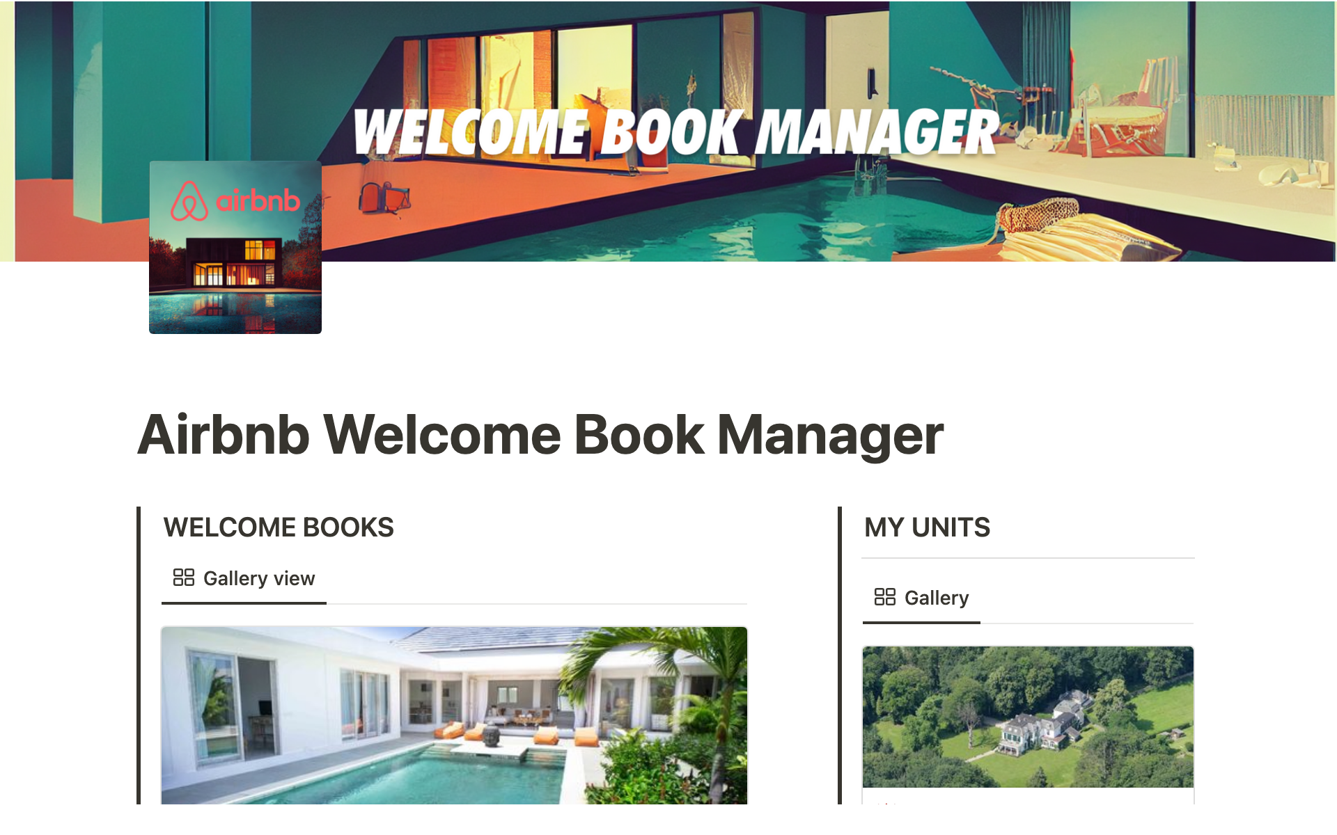 AirBnb Welcome Book Manager | Notion Template