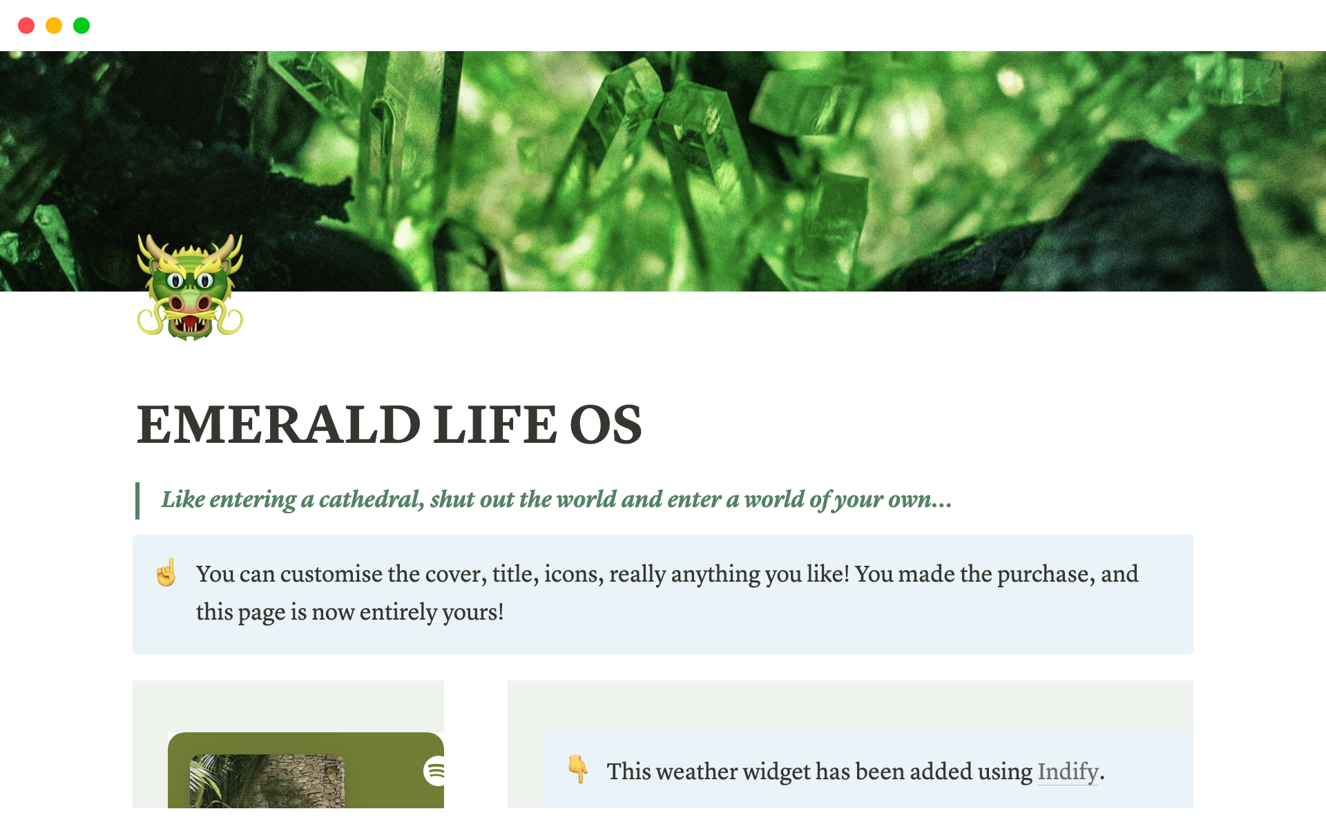 Emerald Life OS - All-In-One Premium Notion Template | Notion Template