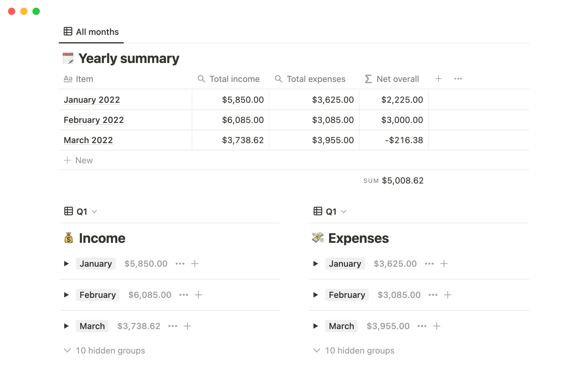 Humphrey Yang’s Financial Tracker 