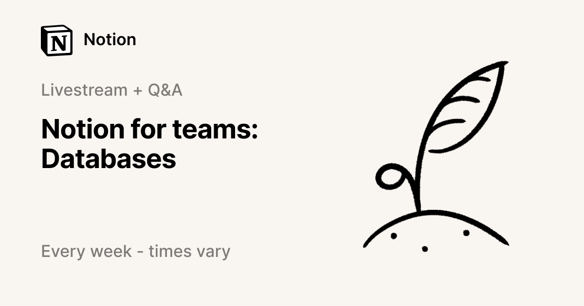 Notion for teams | Databases