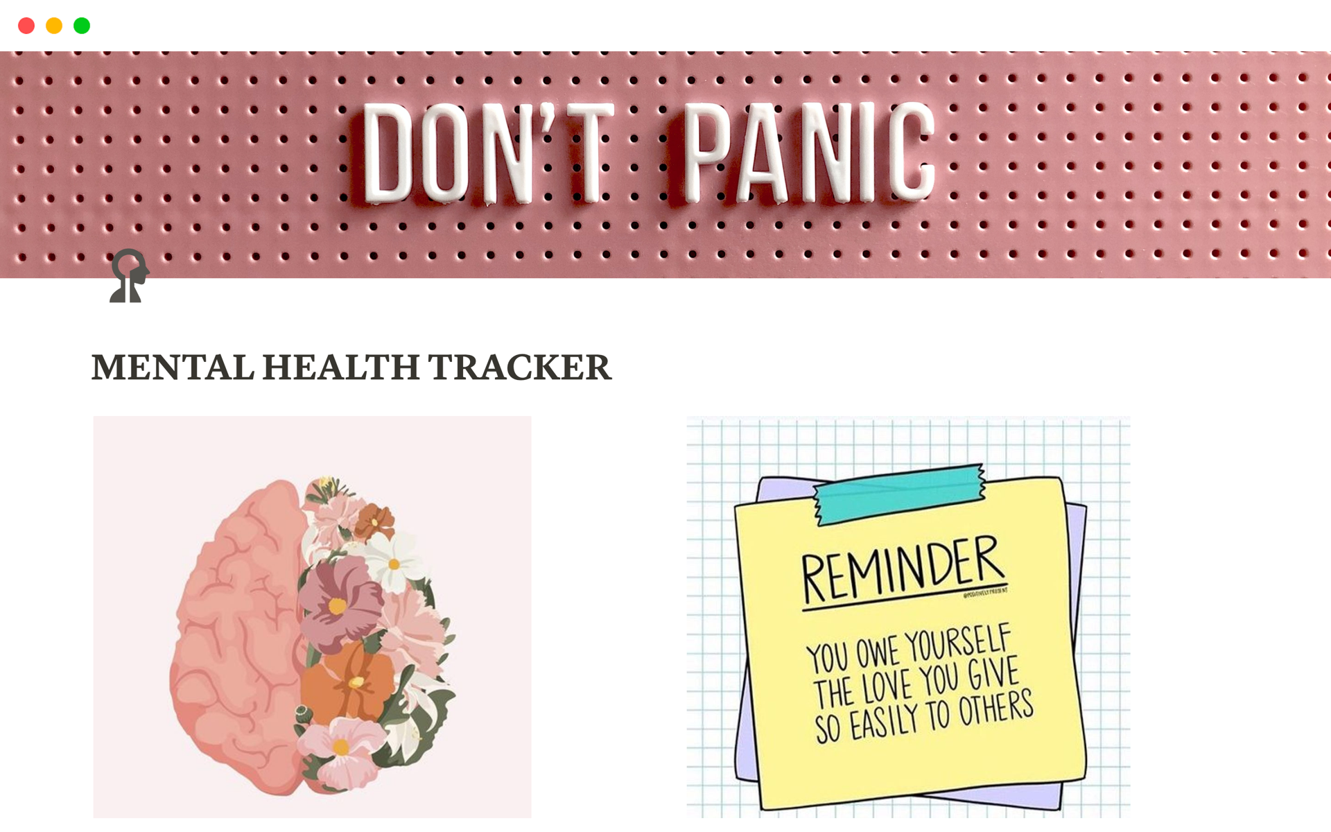 MENTAL HEALTH TRACKER | Notion Template