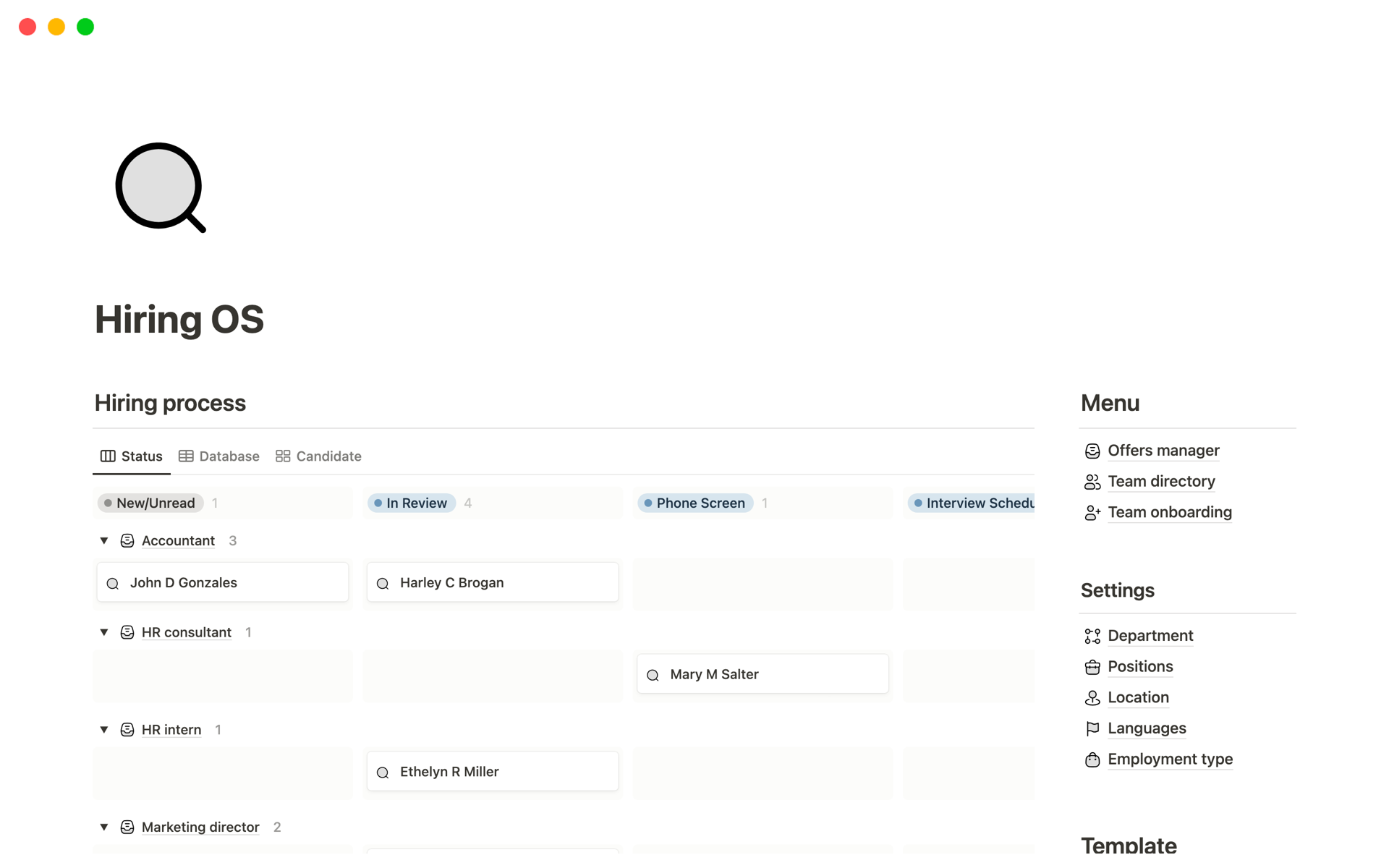 Hiring OS | Notion Template