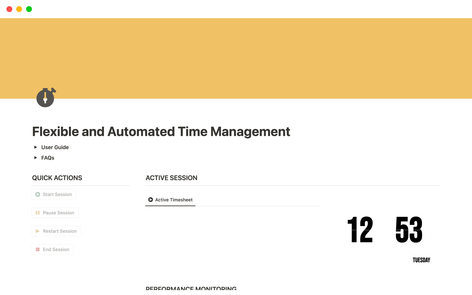 Flexible and Automated Time Management | Notion Template