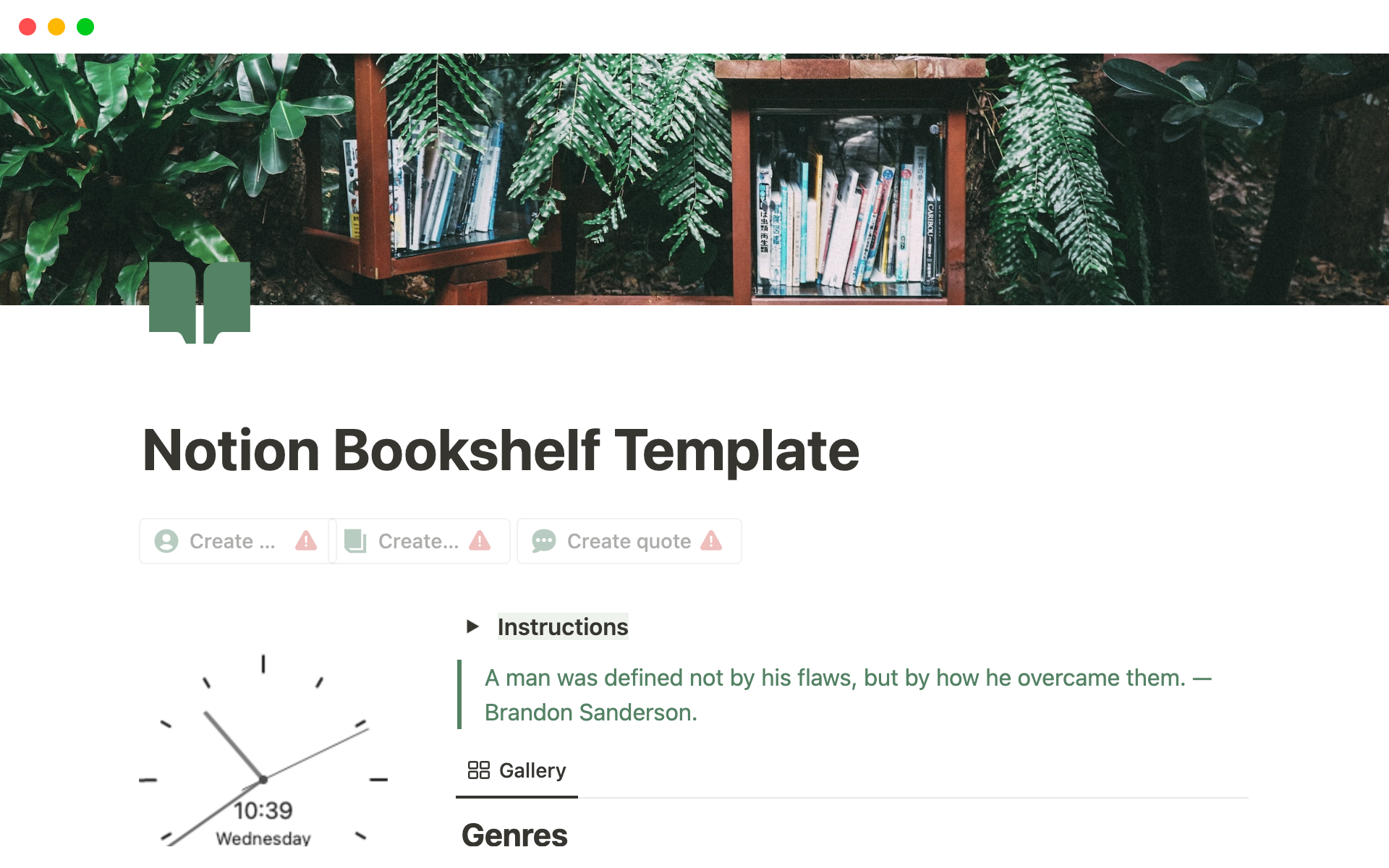 Bookshelf | Notion Template