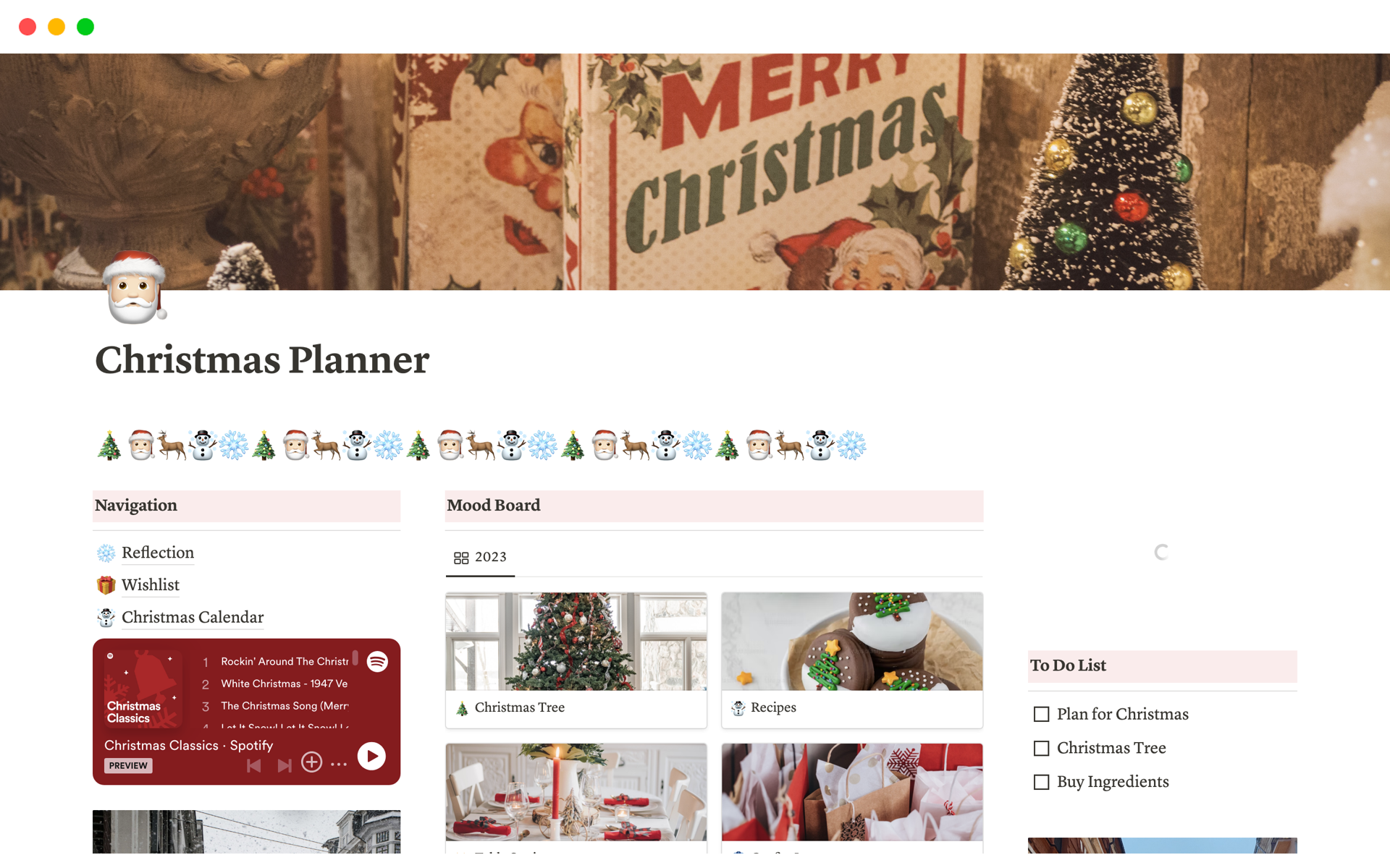 Christmas Planner  Notion Template