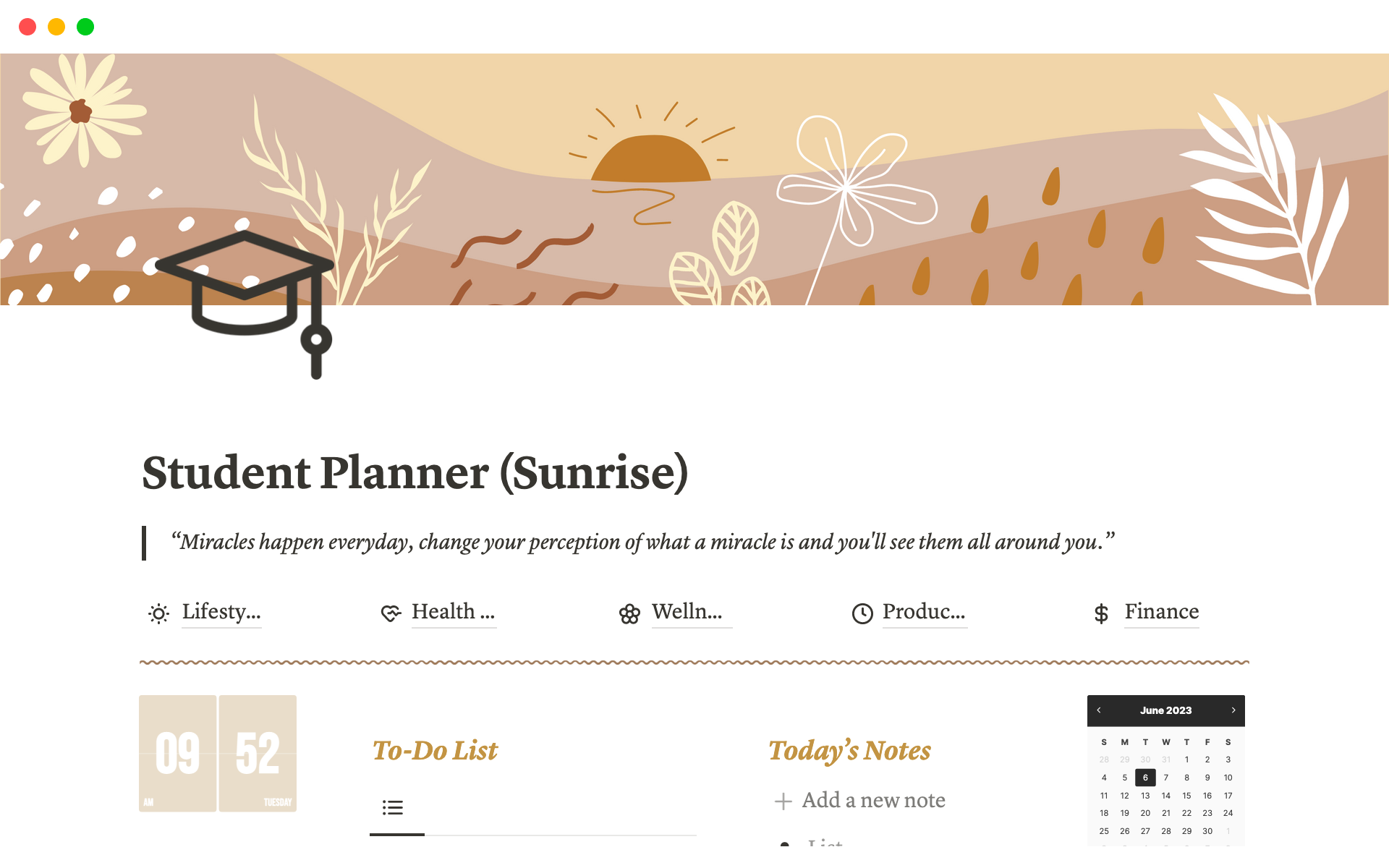 The Ultimate Student Planner Notion Template