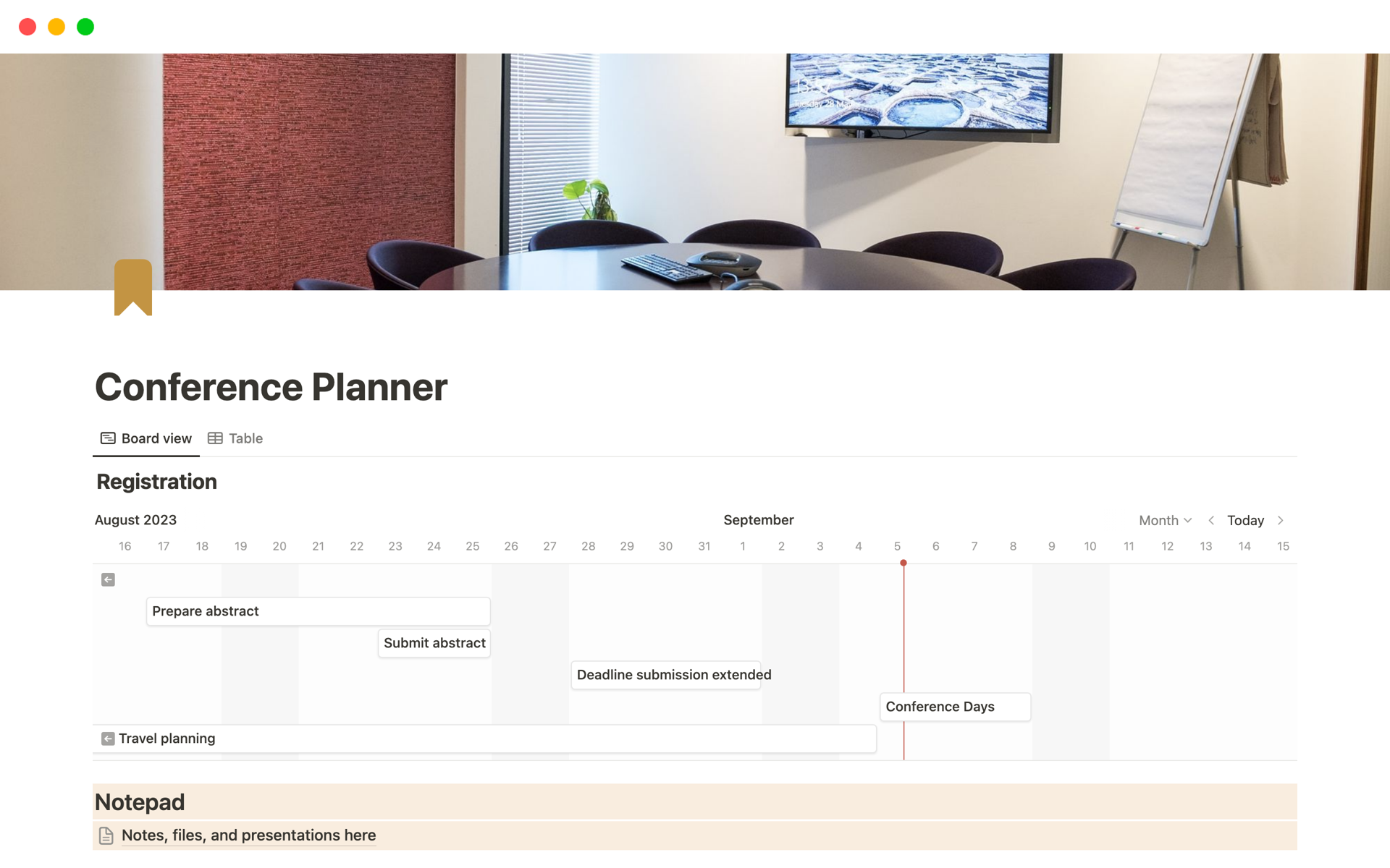 Conference Planner Notion Template