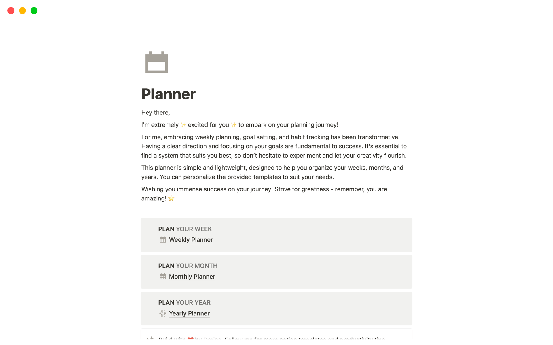 Planner | Notion Template