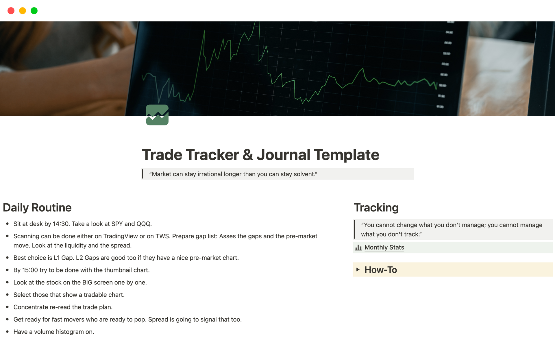 Trade Tracker & Journal | Notion Template