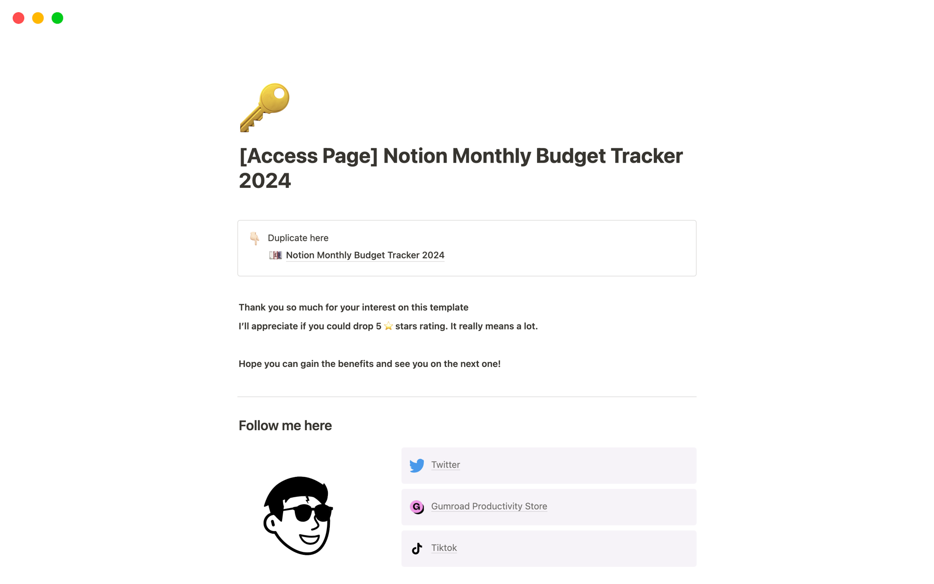 Monthly Budget Tracker 2024 Notion Template